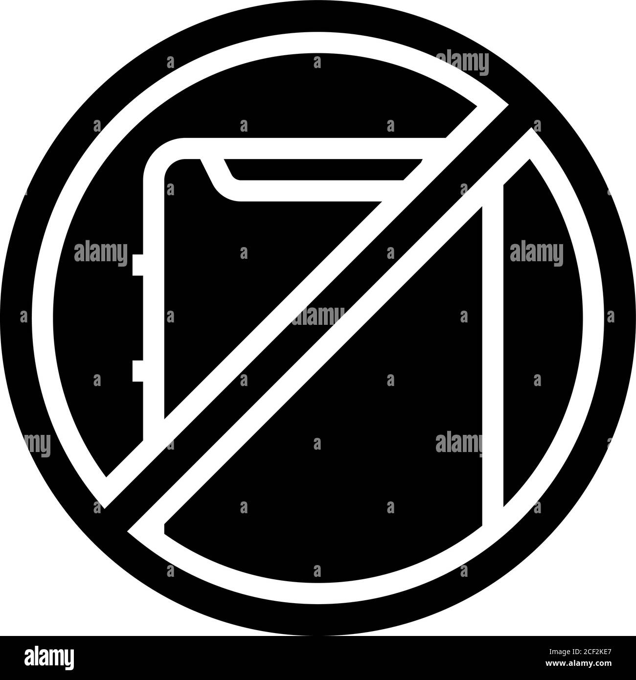 illustration vectorielle de l'icône de glyphe barrée du téléphone barrée Illustration de Vecteur