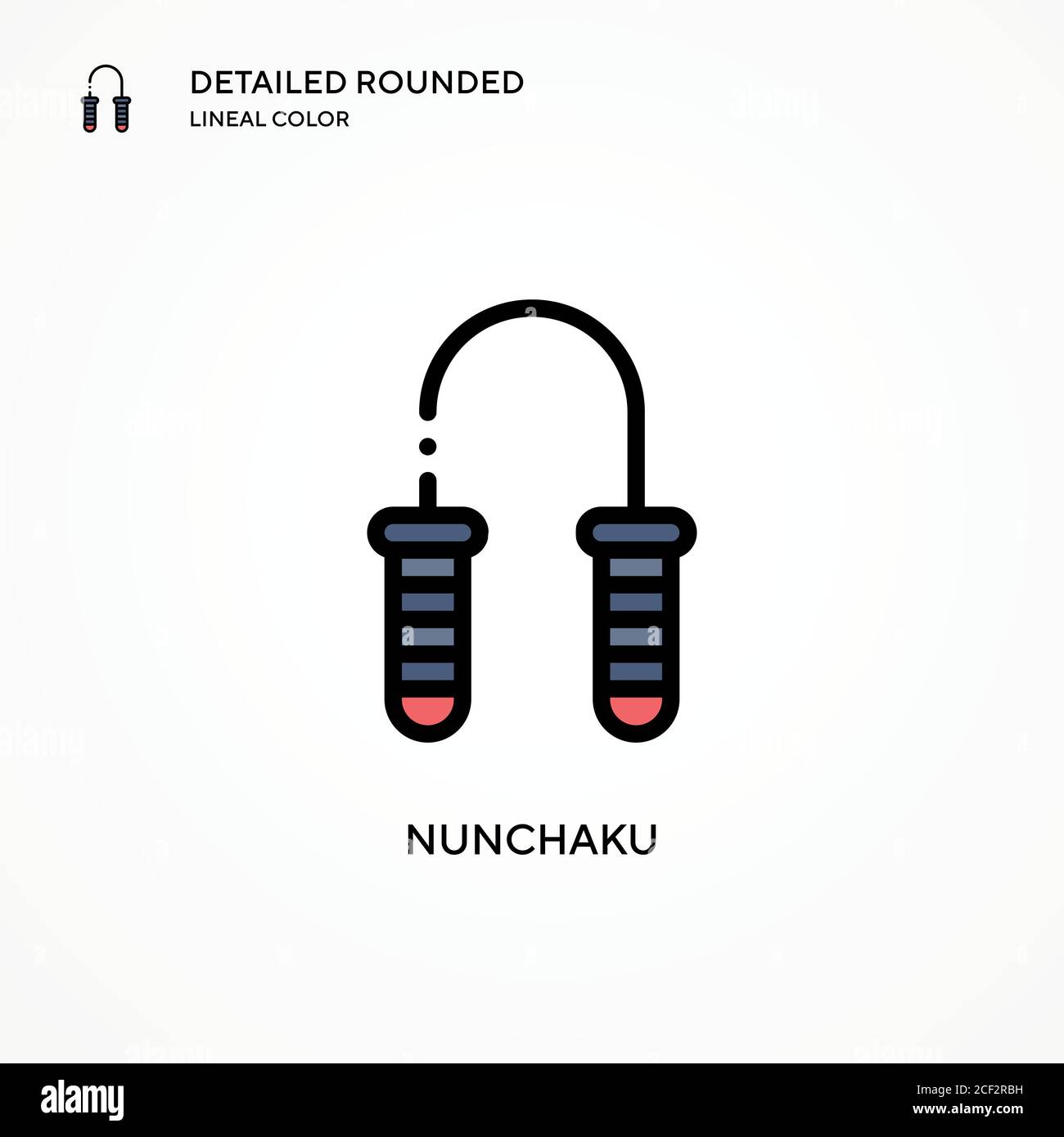 Icône de vecteur Nunchaku. Concepts modernes d'illustration vectorielle. Facile à modifier et à personnaliser. Illustration de Vecteur