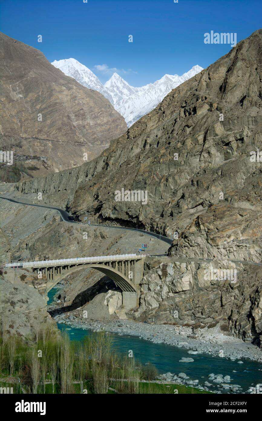 Pont à hunza Pakistan Banque D'Images