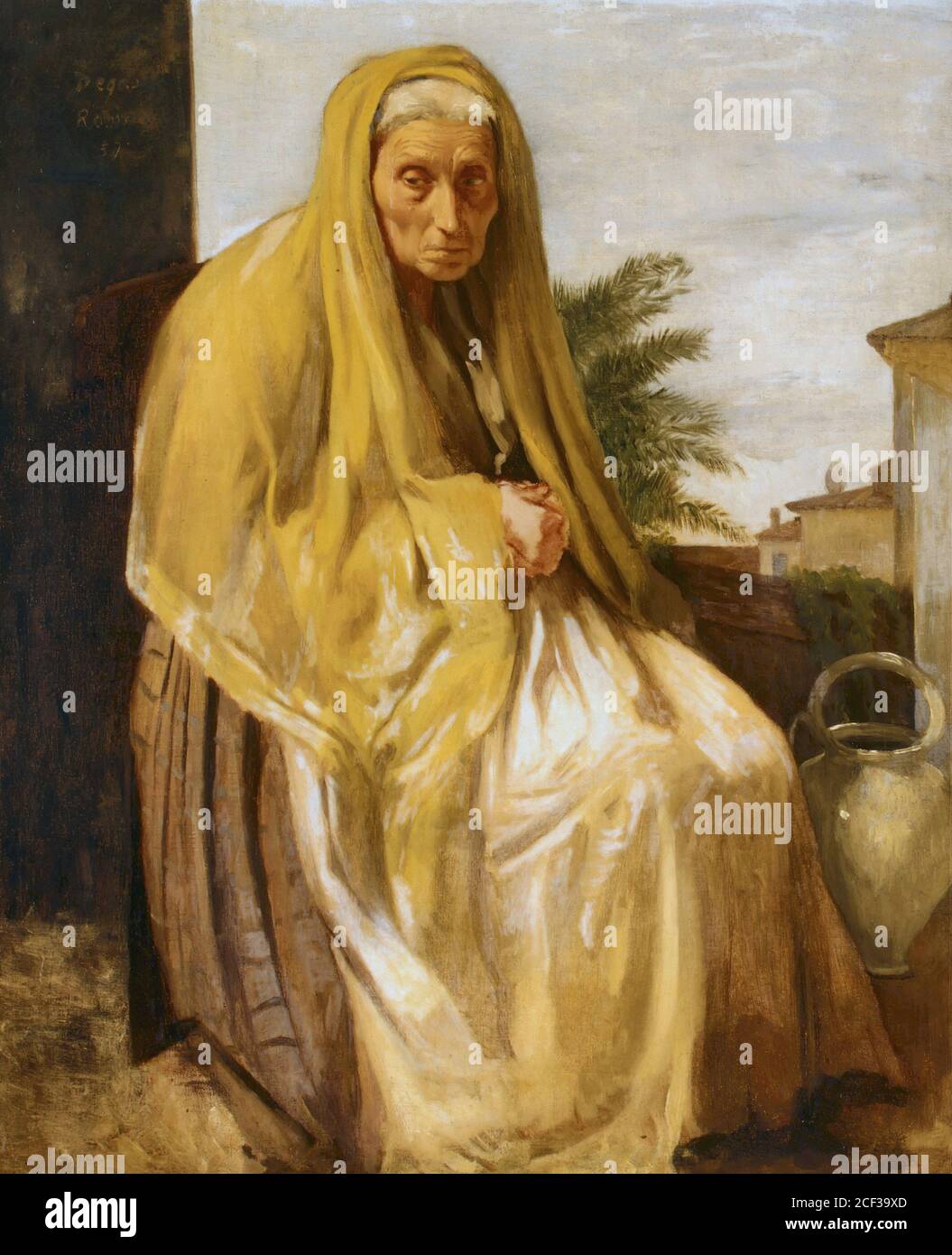 Degas Edgar - l'ancienne femme italienne 1857 - Français École - 19e siècle Banque D'Images