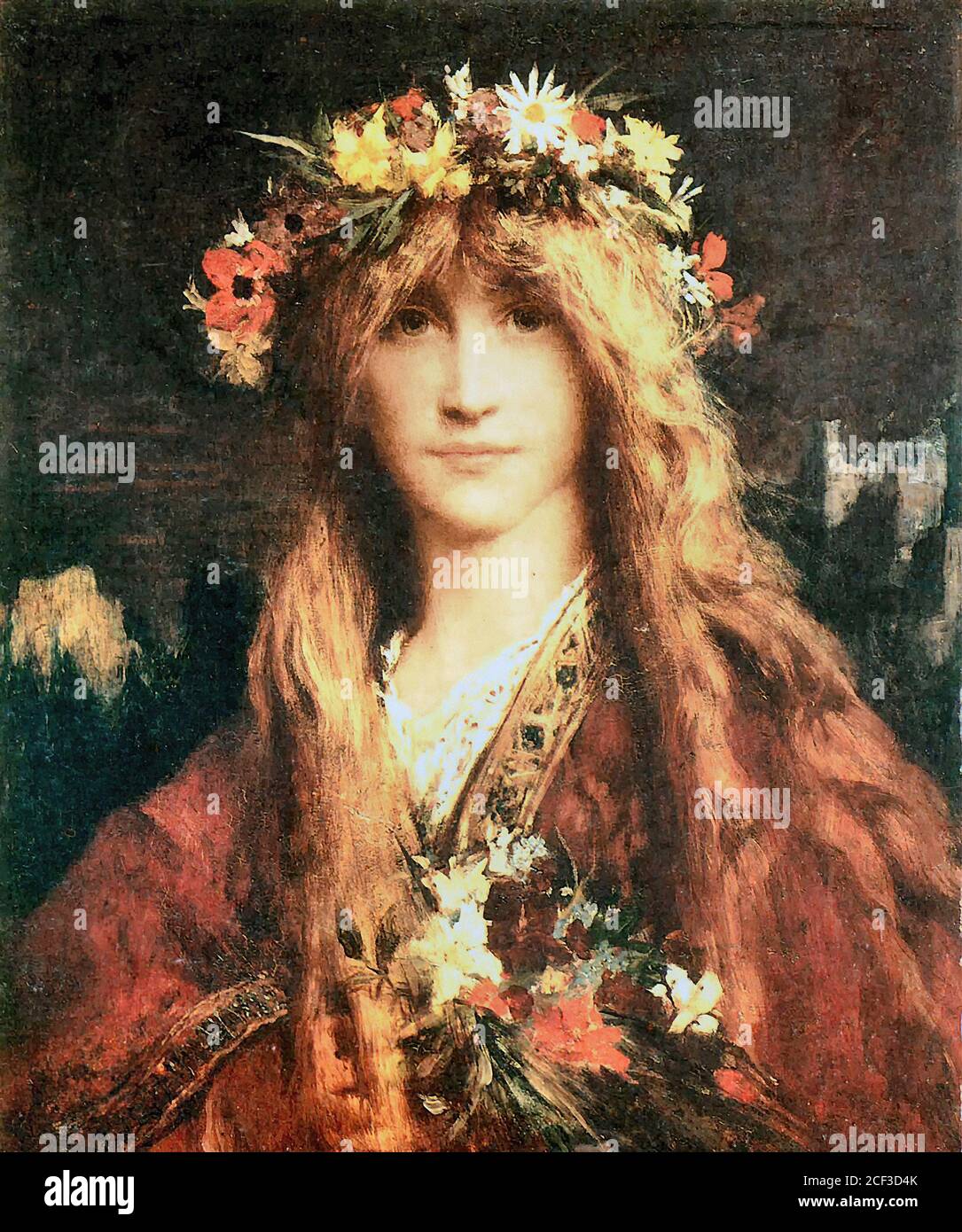 Delaunay Jules Elie - Ophelia - Ecole française - 19ème Siècle Banque D'Images