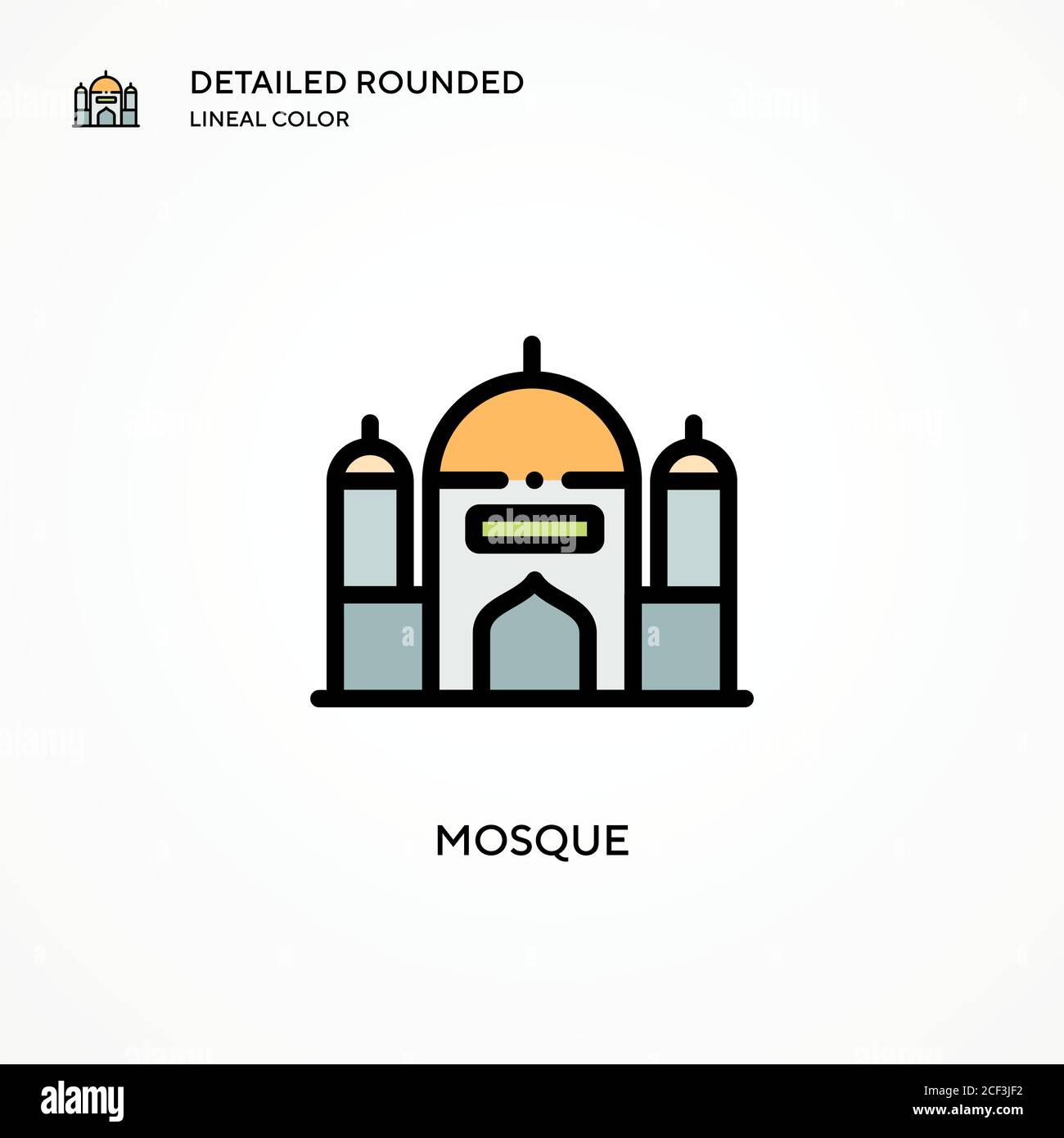 Icône de vecteur de mosquée. Concepts modernes d'illustration vectorielle. Facile à modifier et à personnaliser. Illustration de Vecteur