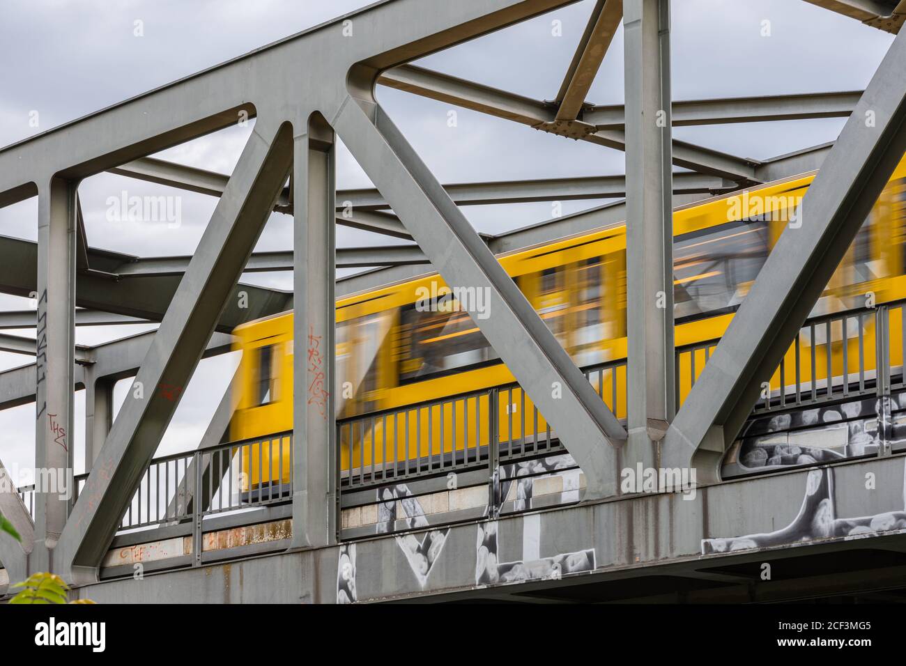 Déplacement du chemin de fer surélevé de la BVG Banque D'Images