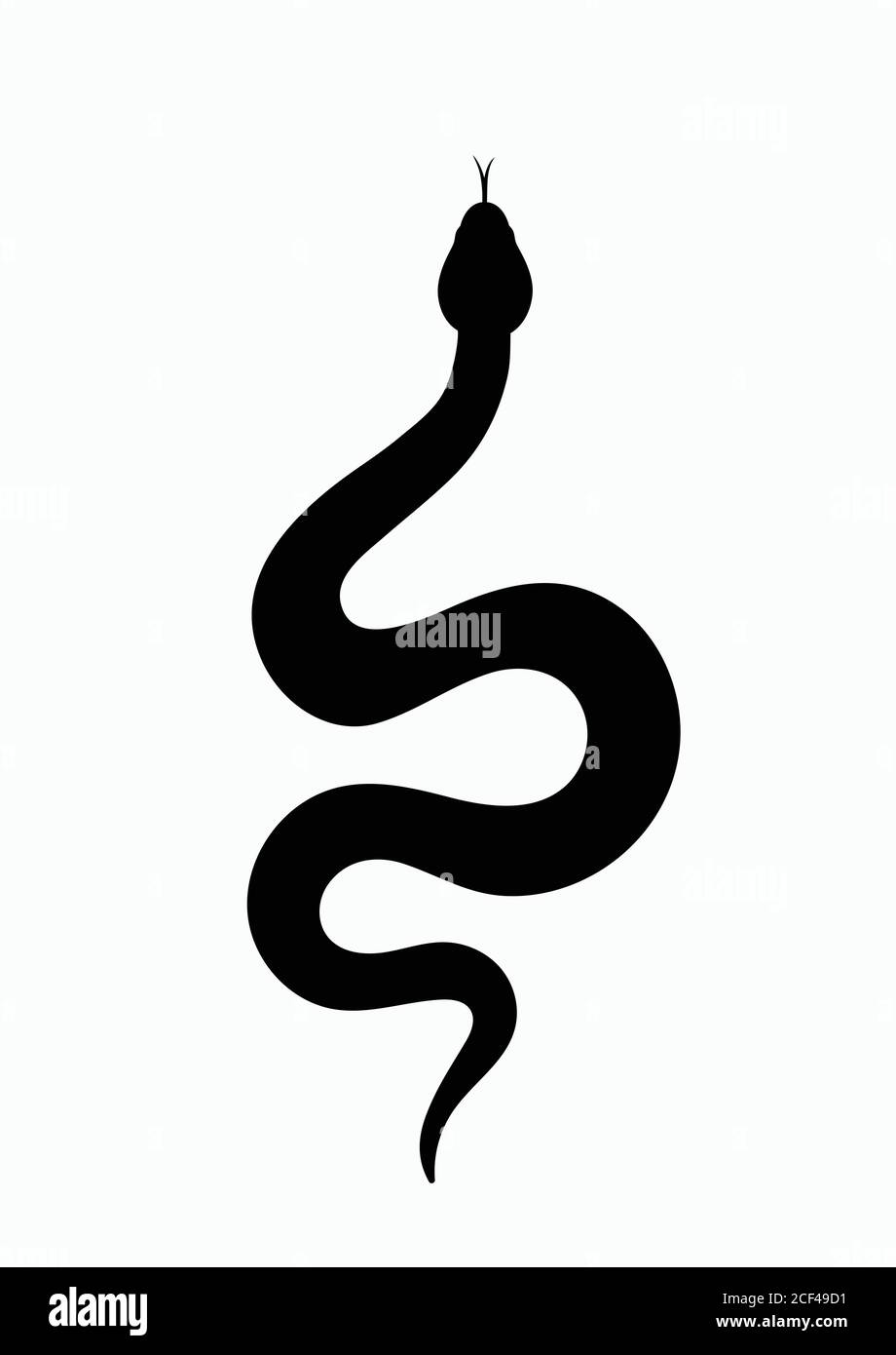 Serpent silhouette noir. Symbole isolé ou serpent d'icône sur fond blanc. Serpent de signe abstrait. Illustration vectorielle Illustration de Vecteur