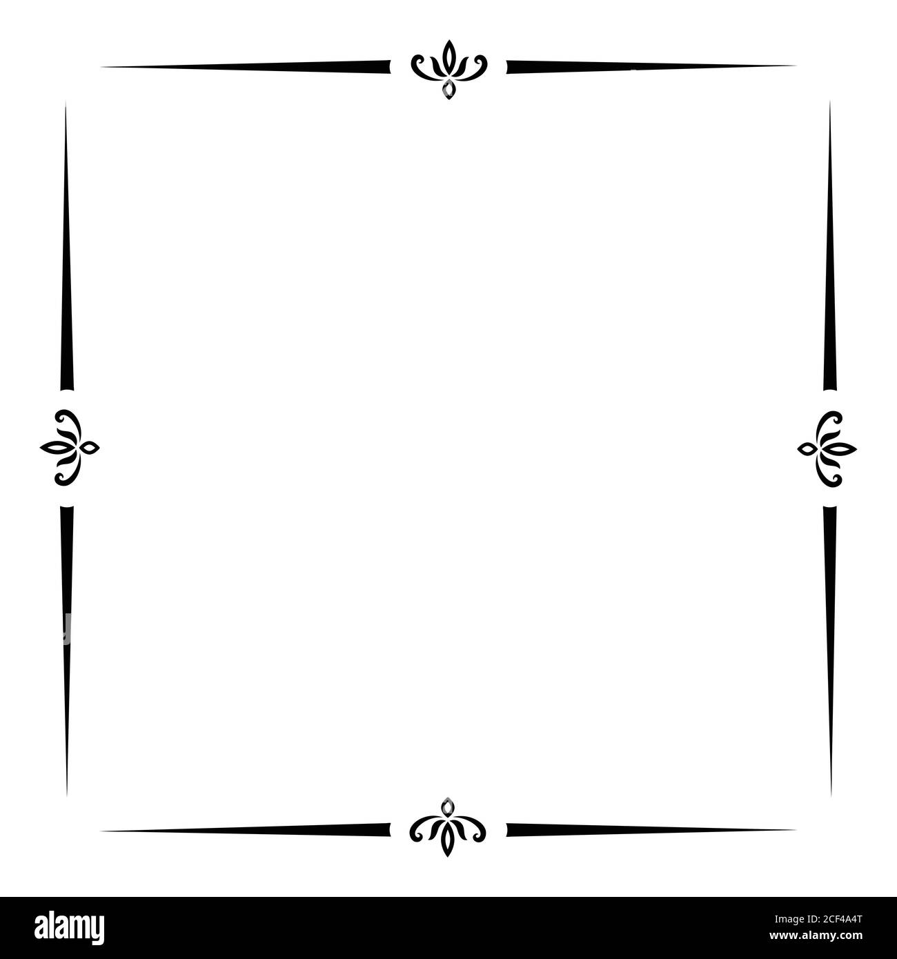 Cadre décoratif noir simple vectoriel. Calligraphie penmanship curly baroque cadre noir. Illustration de Vecteur