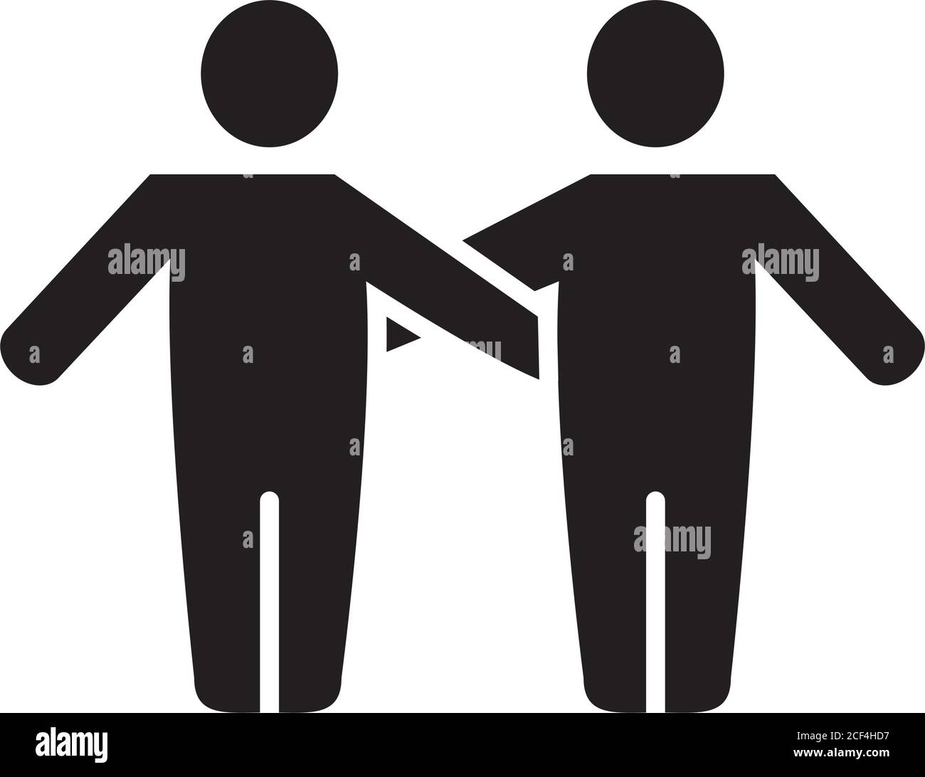 concept d'inclusion, pictogramme couple d'hommes icône sur fond blanc, style de silhouette, illustration vectorielle Illustration de Vecteur