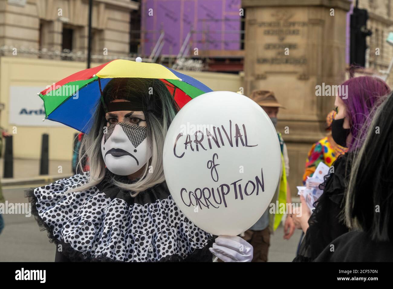 Londres - septembre 2020 : manifestations de la rébellion de l'extinction dans le centre de Londres en campagne sur les questions de changement climatique Banque D'Images