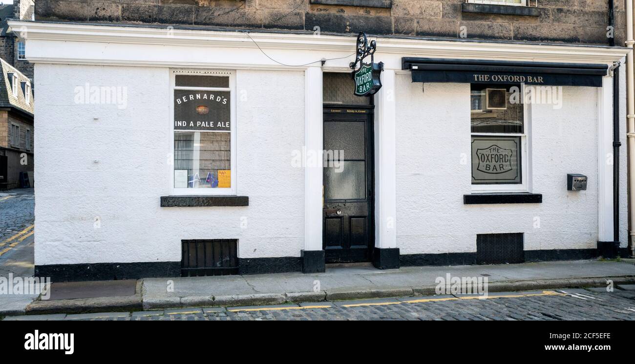Oxford Bar, Edinburgh, le pub préféré de l'inspecteur Rebus, le personnage fictif créé par l'auteur Ian Rankin. Banque D'Images