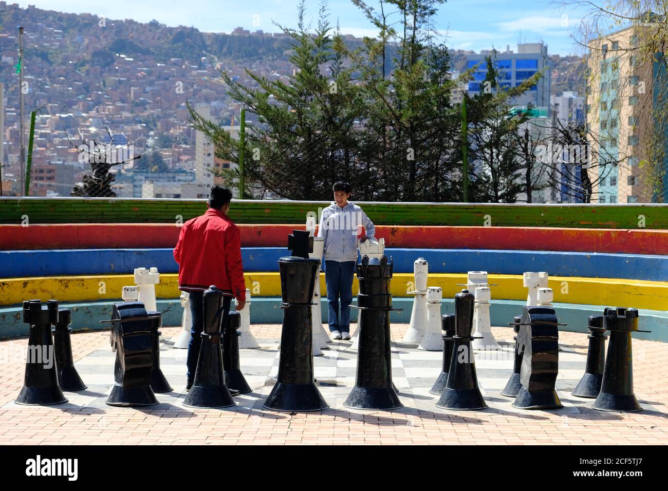 Bolivie la Paz - joueurs d'échecs de rue Banque D'Images