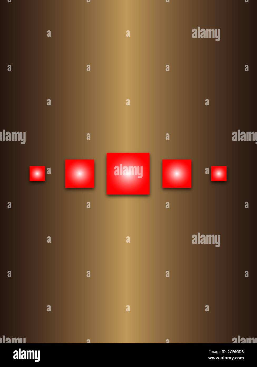 Cube rouge 3D sur fond métallique brillant Banque D'Images