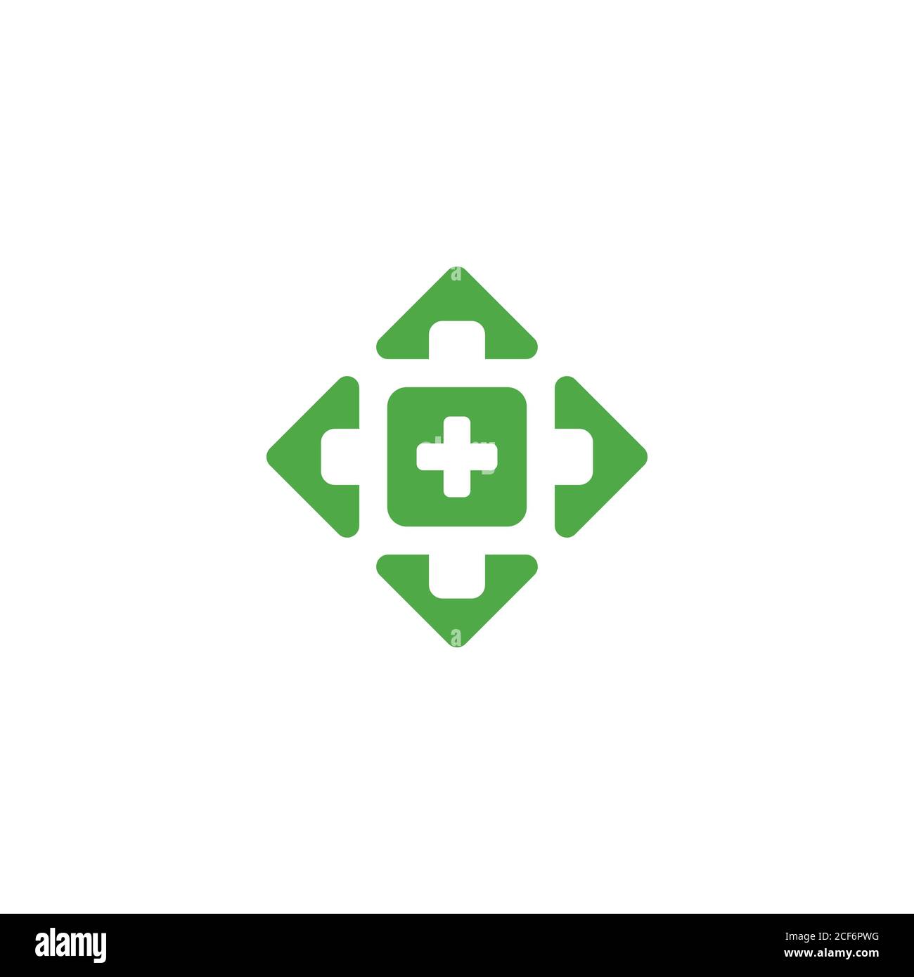 plus boîte carrée de symbole médical géométrique simple décoration logo vecteur Illustration de Vecteur