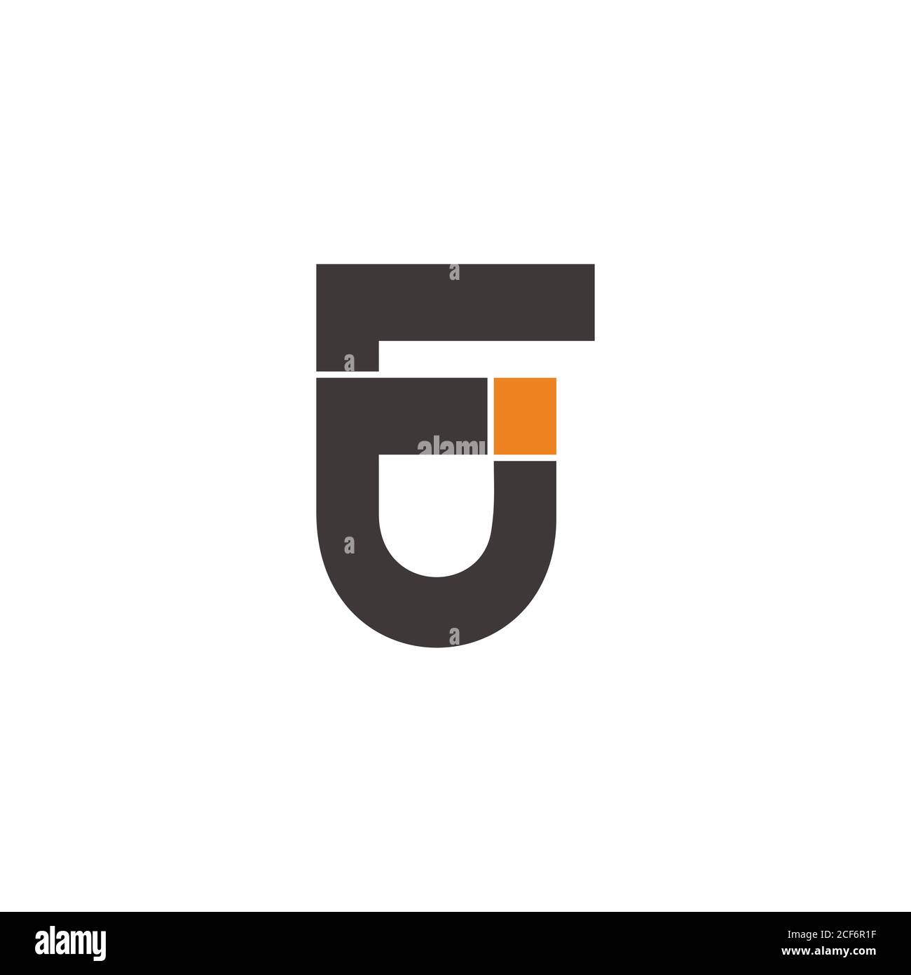 lettre fj simple ligne géométrique couleurs logo vecteur Illustration de Vecteur