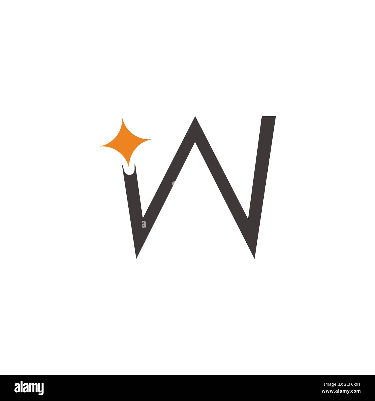simple lettre w mouvement étoile géométrique ligne logo vecteur Illustration de Vecteur
