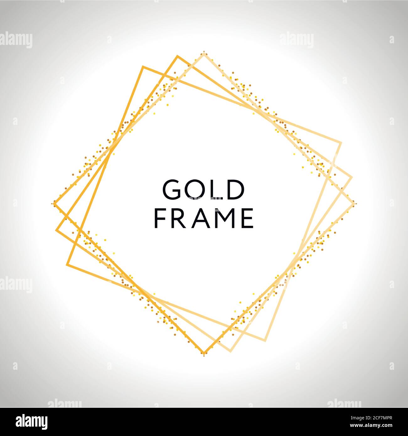 Cadre doré décor isolé Vector brillant or métallisé bordure en dégradé motif pour votre conception Illustration de Vecteur