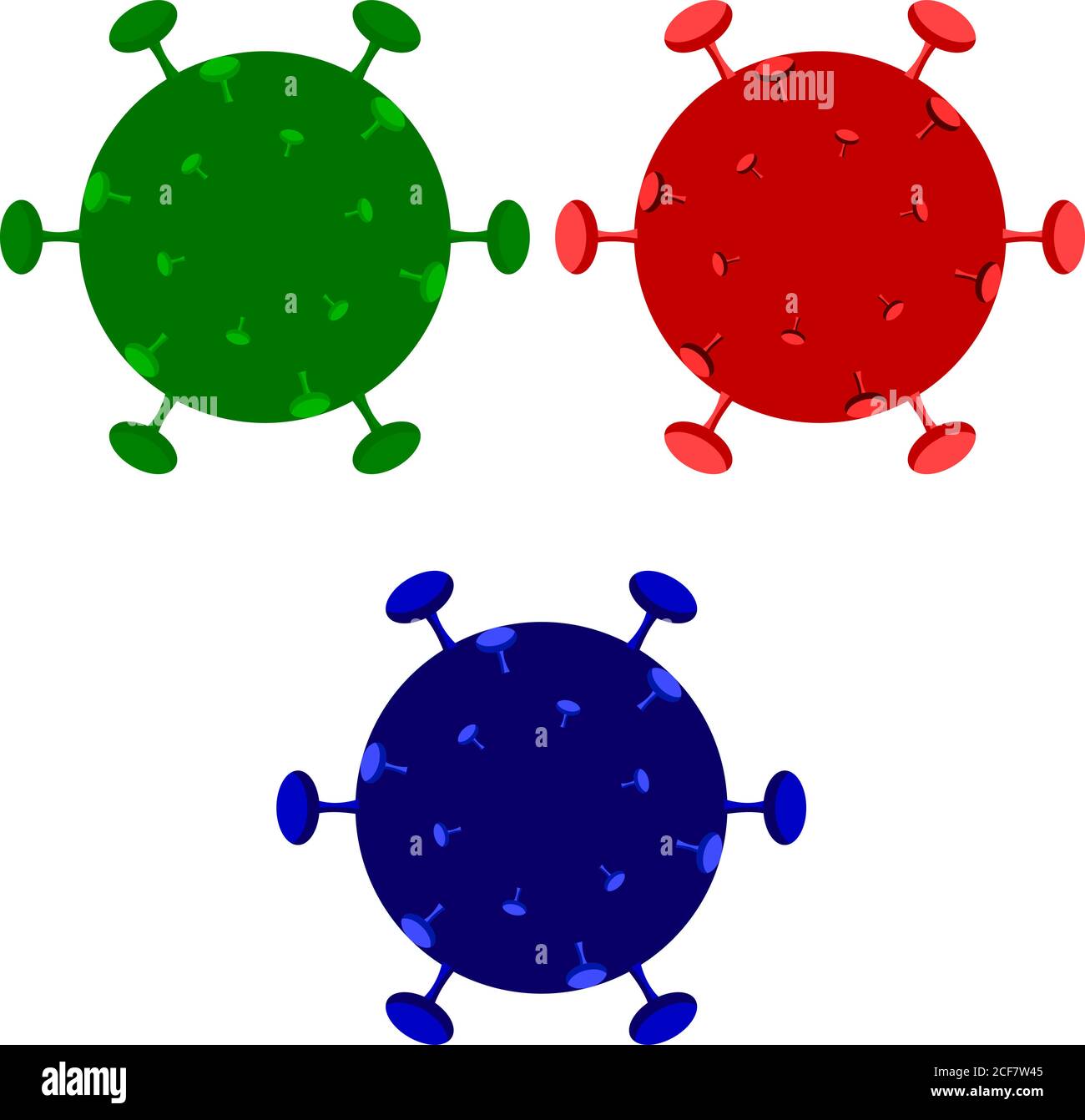 Trois couleurs Corona virus Vector Design Illustration de Vecteur