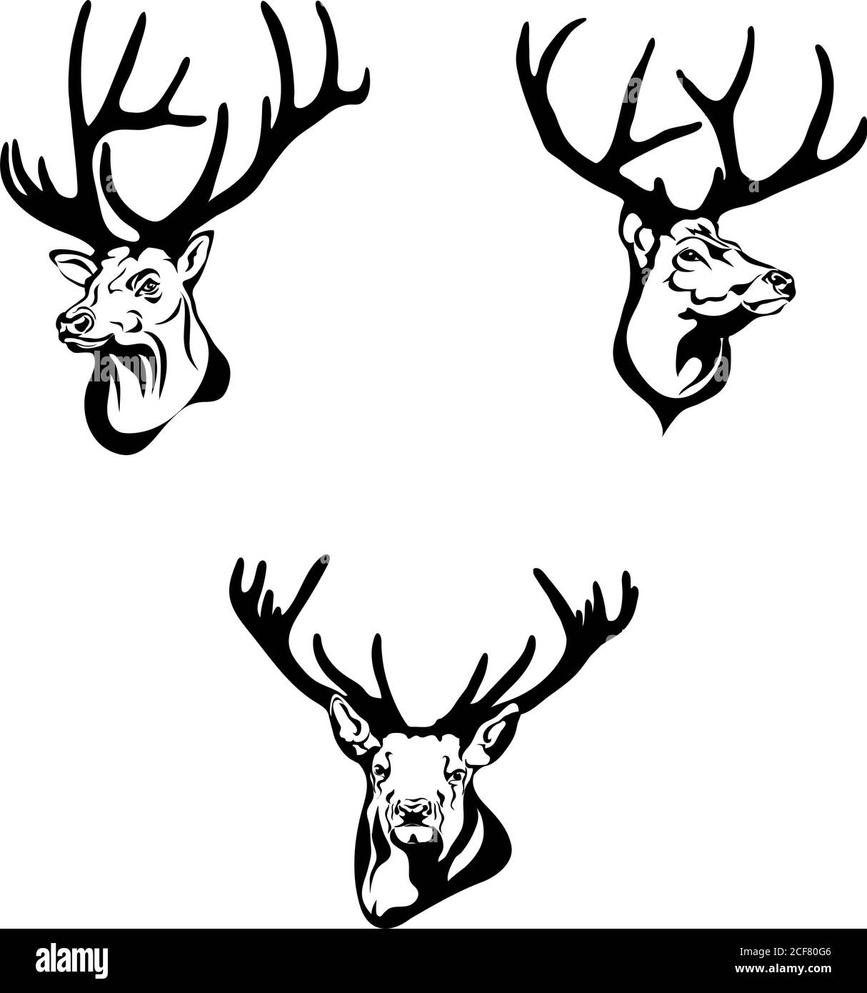 Dessin Tete De Cerf Noir Et Blanc Cerf, dessin cerf, portrait, vecteur, illustration, noir et blanc,  silhouette, tête, symbole, vecteur, blanc, illustration, dessin, vue,  calendrier Image Vectorielle Stock - Alamy