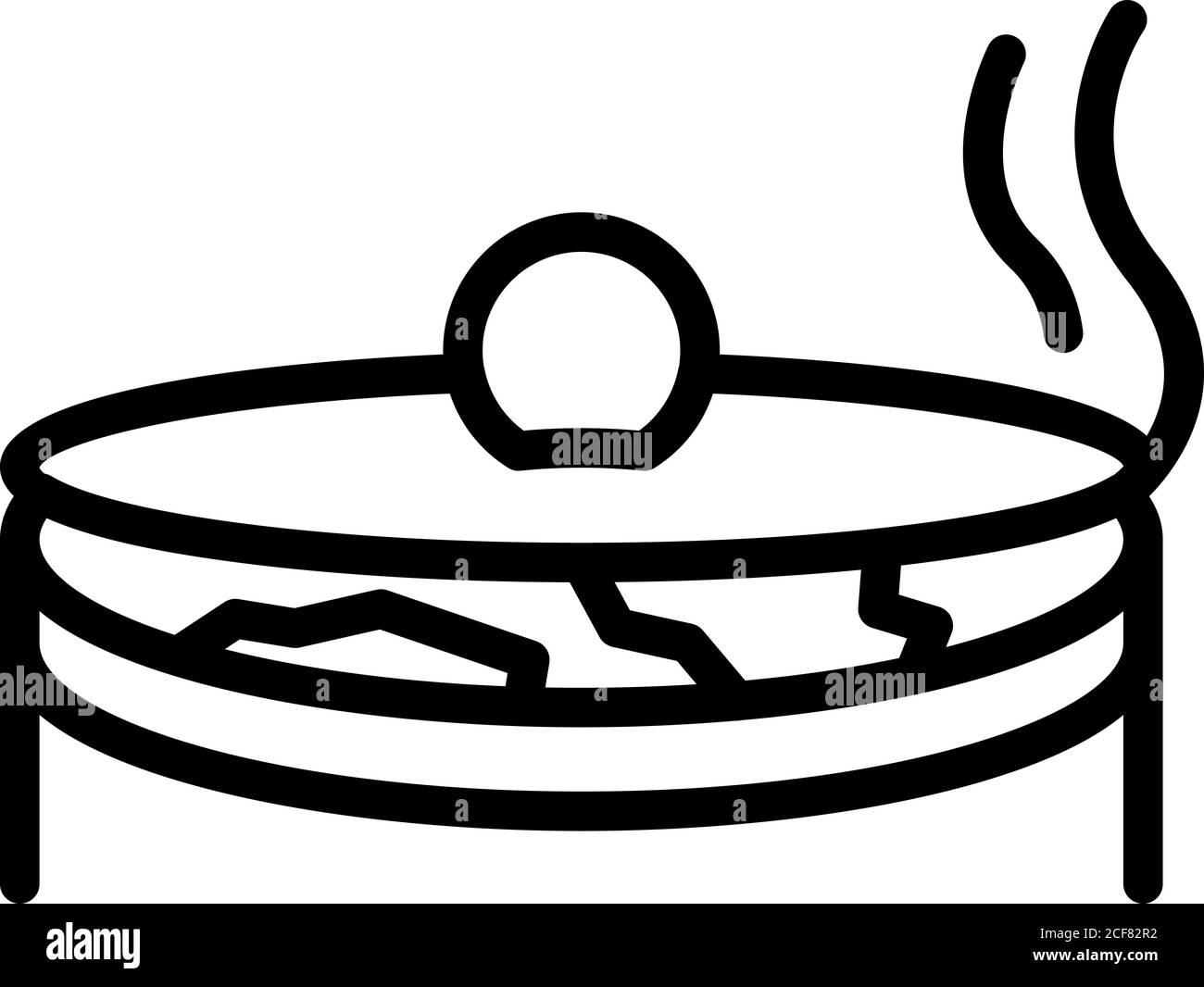 Icône de soupe maison, style de contour Illustration de Vecteur