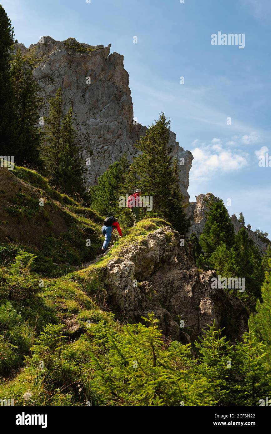 Randonnée en montagne sur l'un des sentiers de Gruyère, en Suisse Banque D'Images