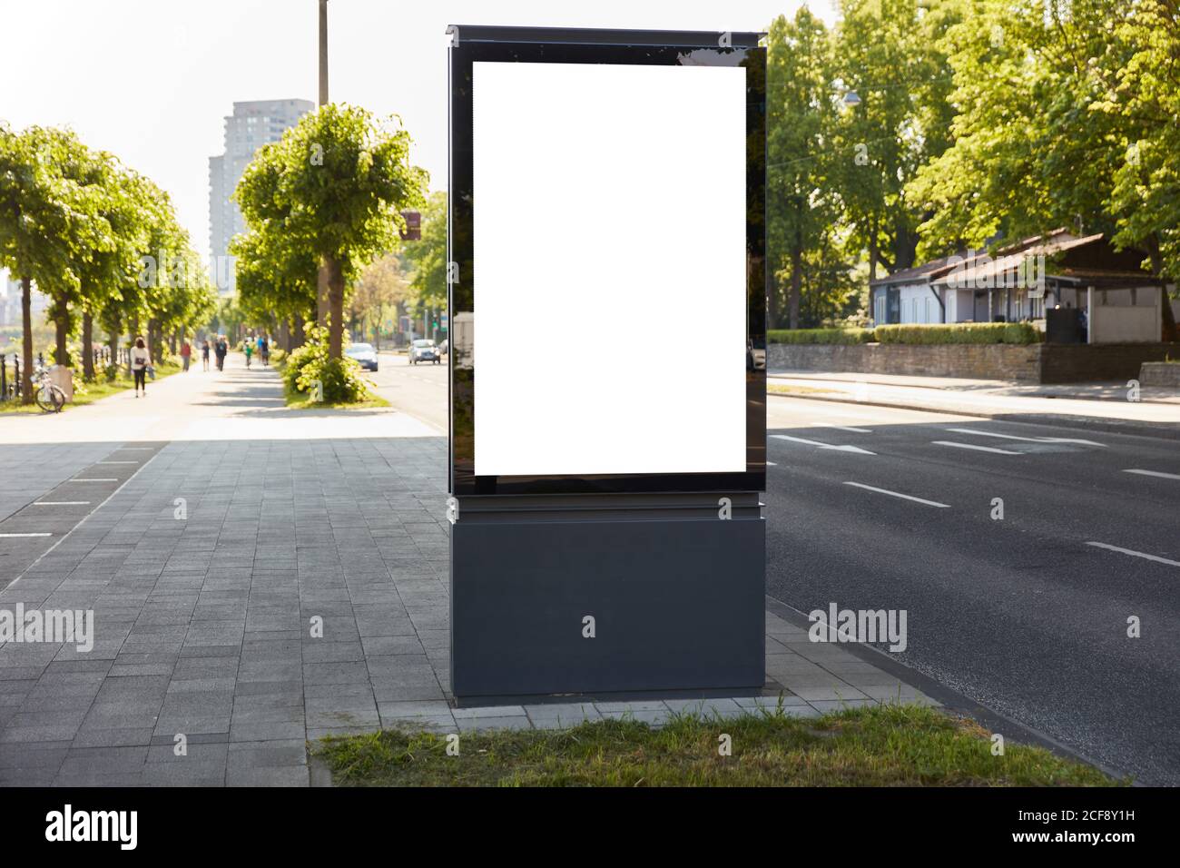 Affiche de lumière de ville vide dans la ville allemande comme publicité de plein air Concept Banque D'Images