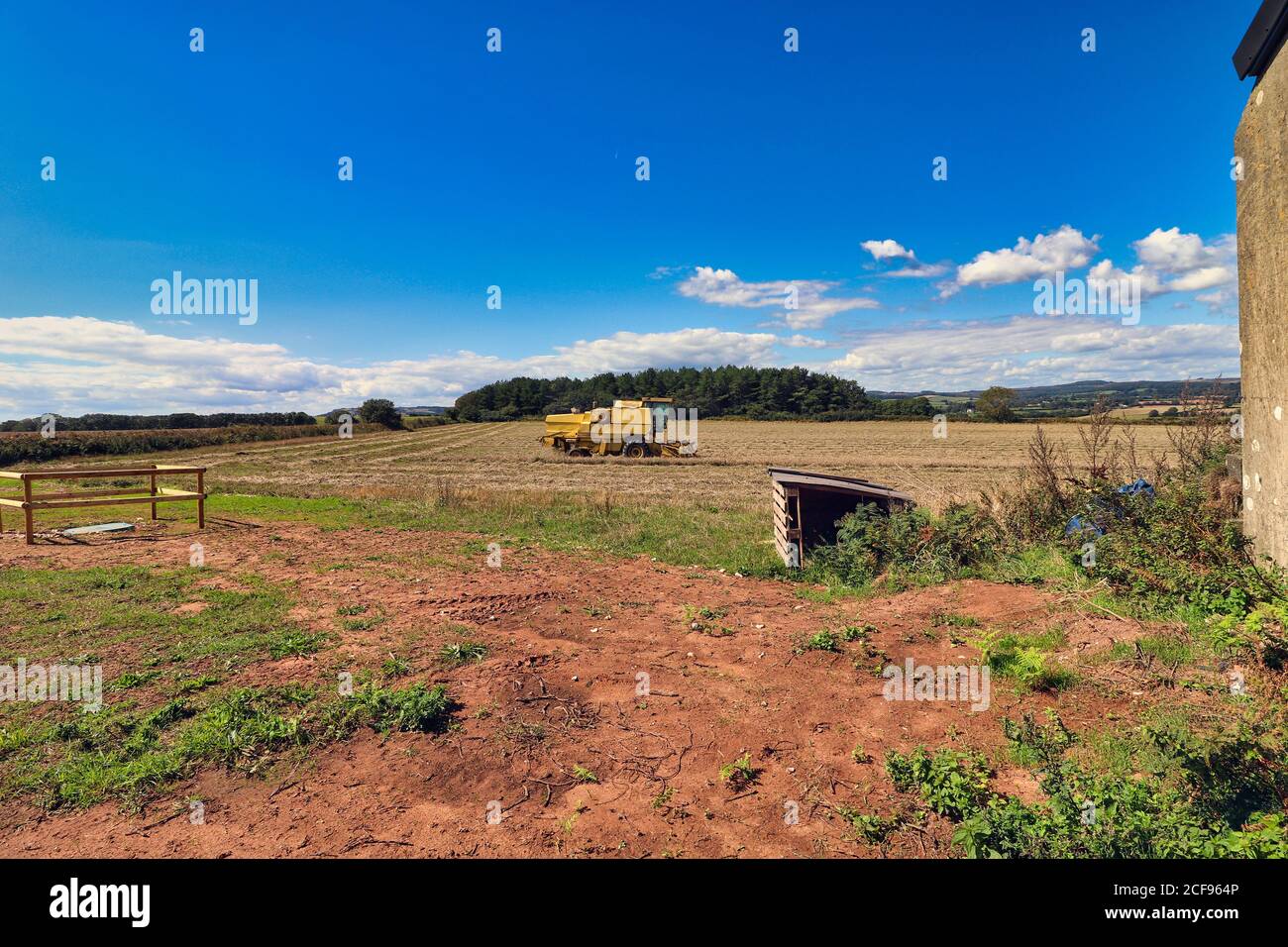Le tracteur dans un champ Banque D'Images