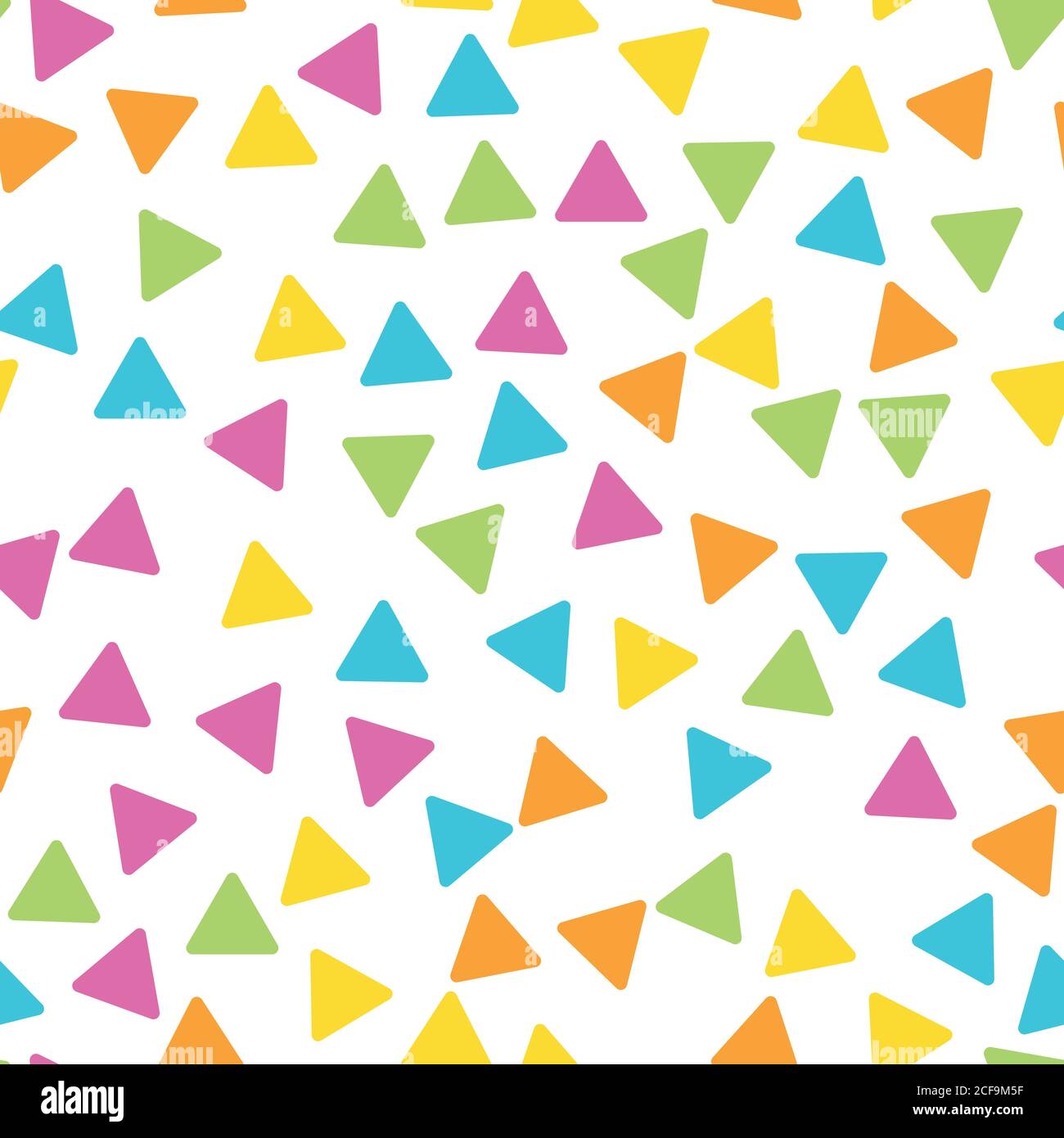 Motif géométrique abstrait sans couture des triangles dans un ordre aléatoire. Drôle, heureux et thème pour les enfants. Illustration simple à vecteur plat. Illustration de Vecteur
