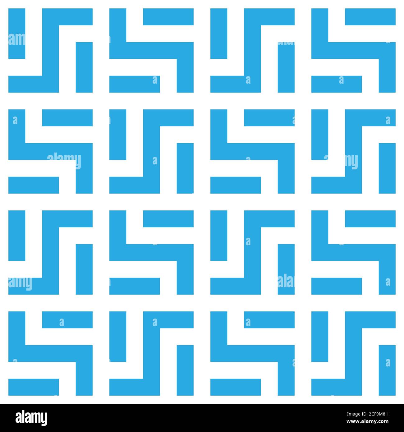 Arrière-plan abstrait sans couture. Labyrinthe d'éléments géométriques bleus isolés sur fond blanc. Illustration vectorielle. Illustration de Vecteur