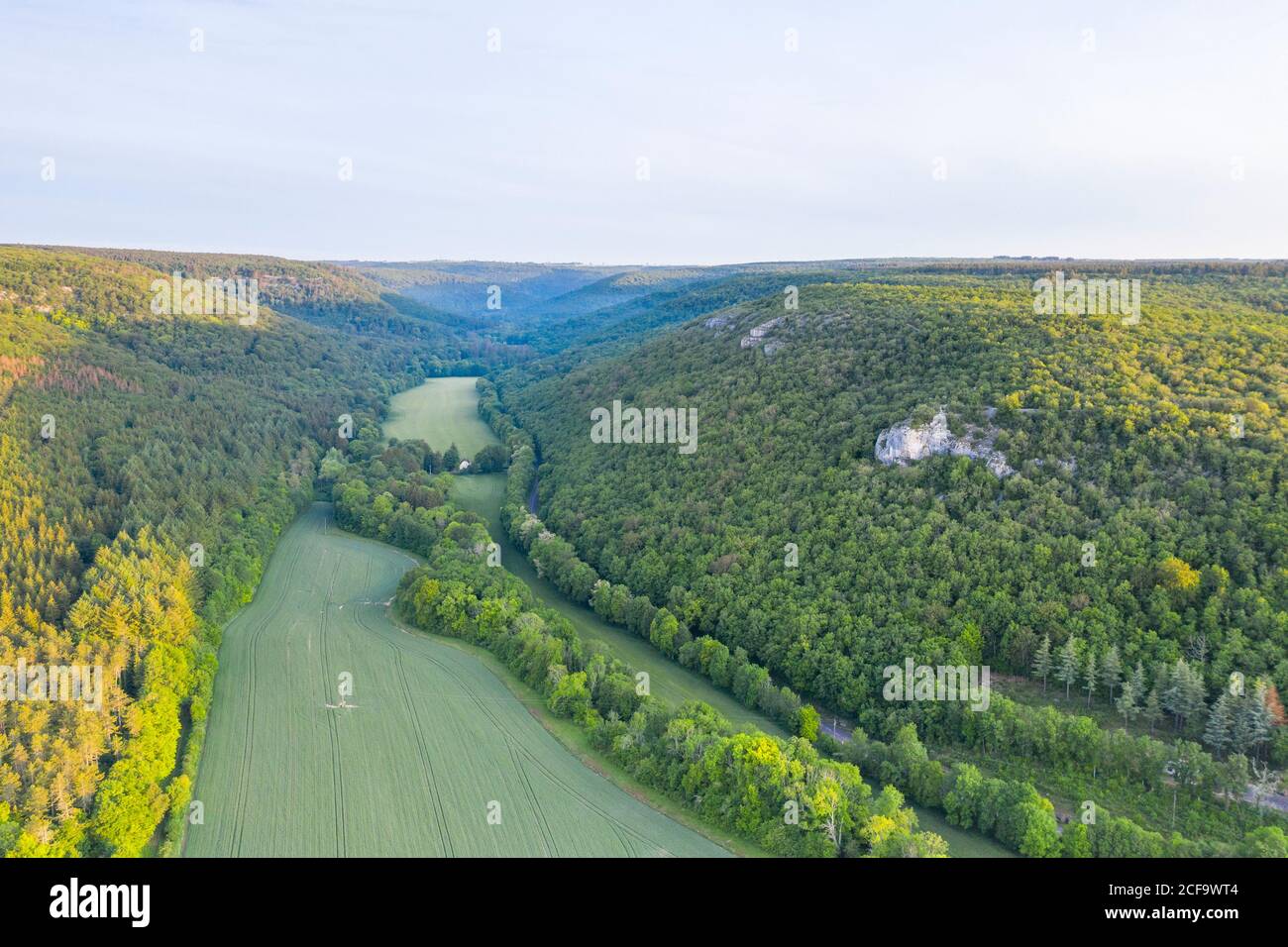 France, Côte d’Or, Réserve naturelle régionale de Val Suzon, Messigny et Vantoux, Foret Domaniale de Val Suzon (vue aérienne) // France, Côte d’Or (21), rés Banque D'Images France, Côte d’Or, Réserve naturelle régionale de Val Suzon, Messigny et Vantoux, Foret Domaniale de Val Suzon (vue aérienne) // France, Côte d’Or (21), rés Banque D'Images