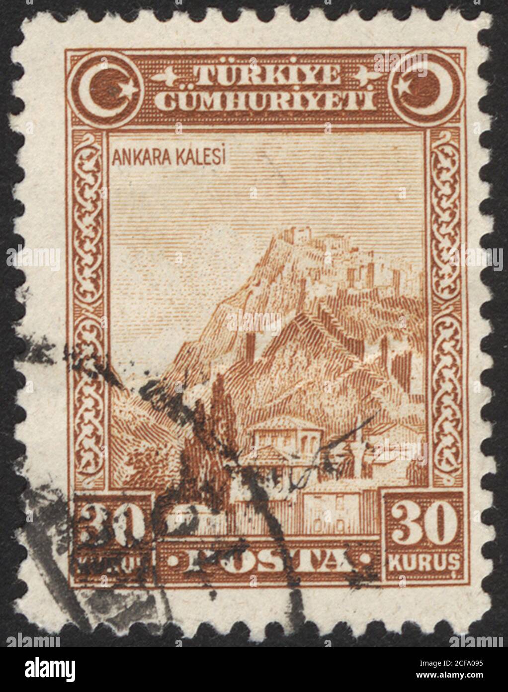 République de Turquie. Timbre-poste de la République de Turquie. Timbre historique de la République de Turquie. Un timbre-poste imprimé en République de Turquie. Banque D'Images