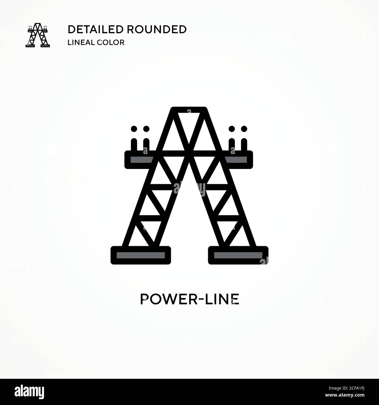 Icône de vecteur de ligne de puissance. Concepts modernes d'illustration vectorielle. Facile à modifier et à personnaliser. Illustration de Vecteur