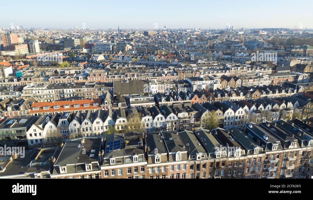 Vue sur les maisons du centre d'Amsterdam Banque D'Images