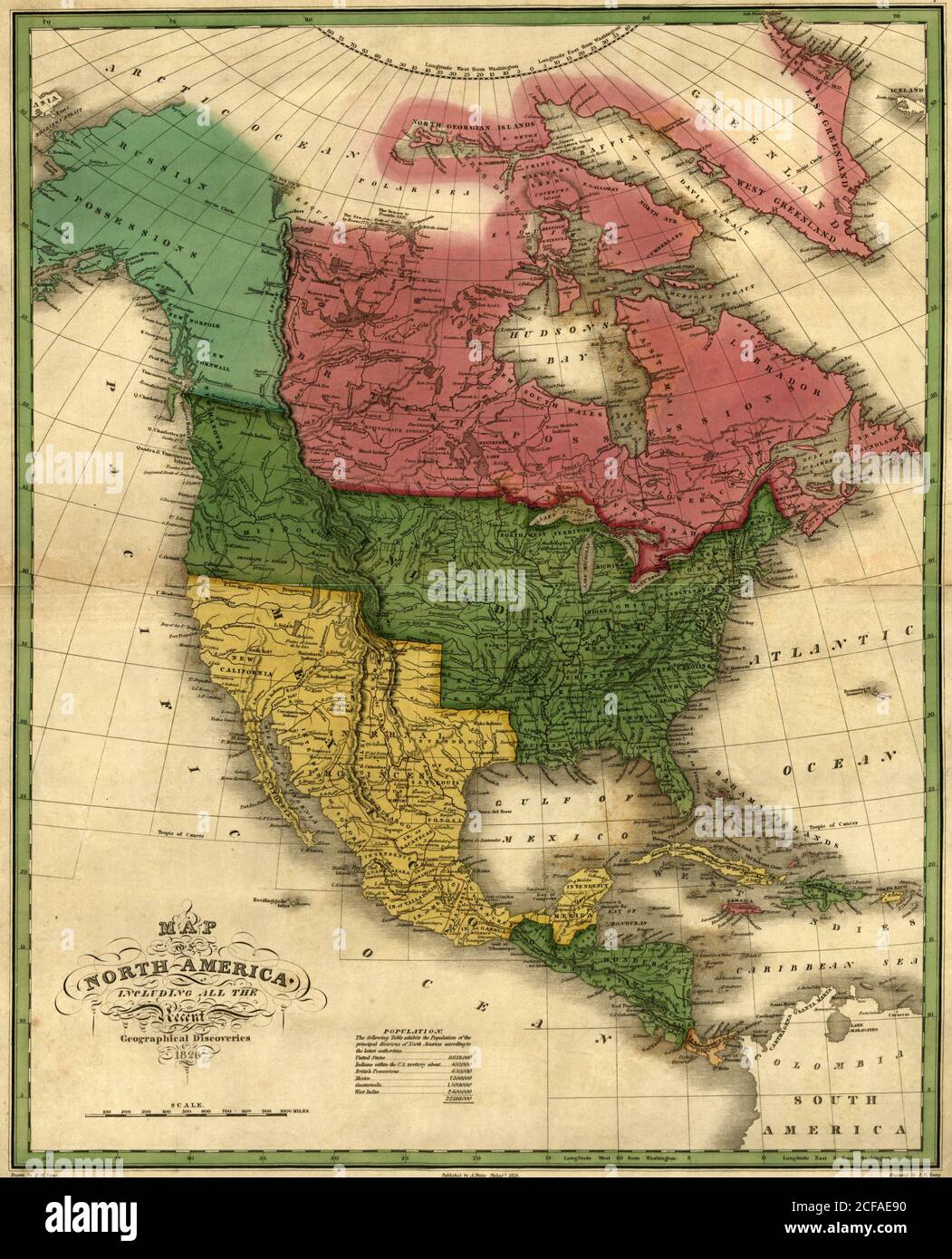 Amérique du Nord - 1826 Banque D'Images