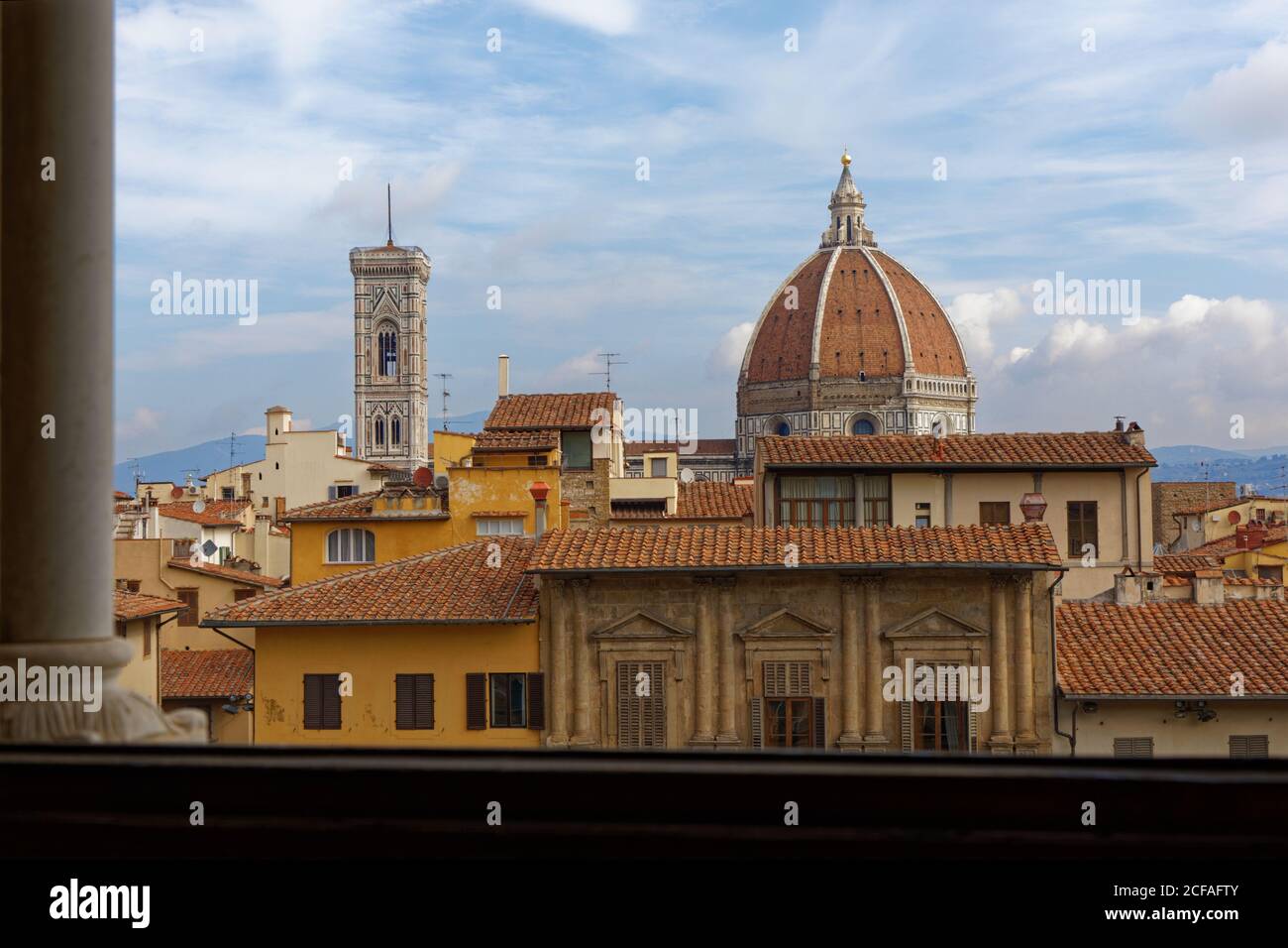 Paysage urbain de Florence, Italie avec la cathédrale de Florence dominée et le Campanile de Giotto Banque D'Images