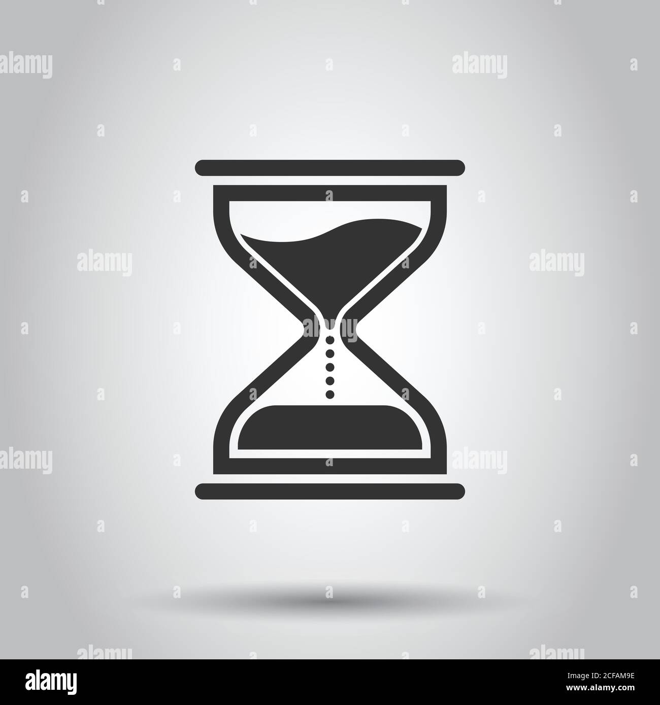 Icône en forme de sablier dans télévision style. Vector illustration sablier blanc sur fond isolé. Réveil concept d'entreprise. Illustration de Vecteur