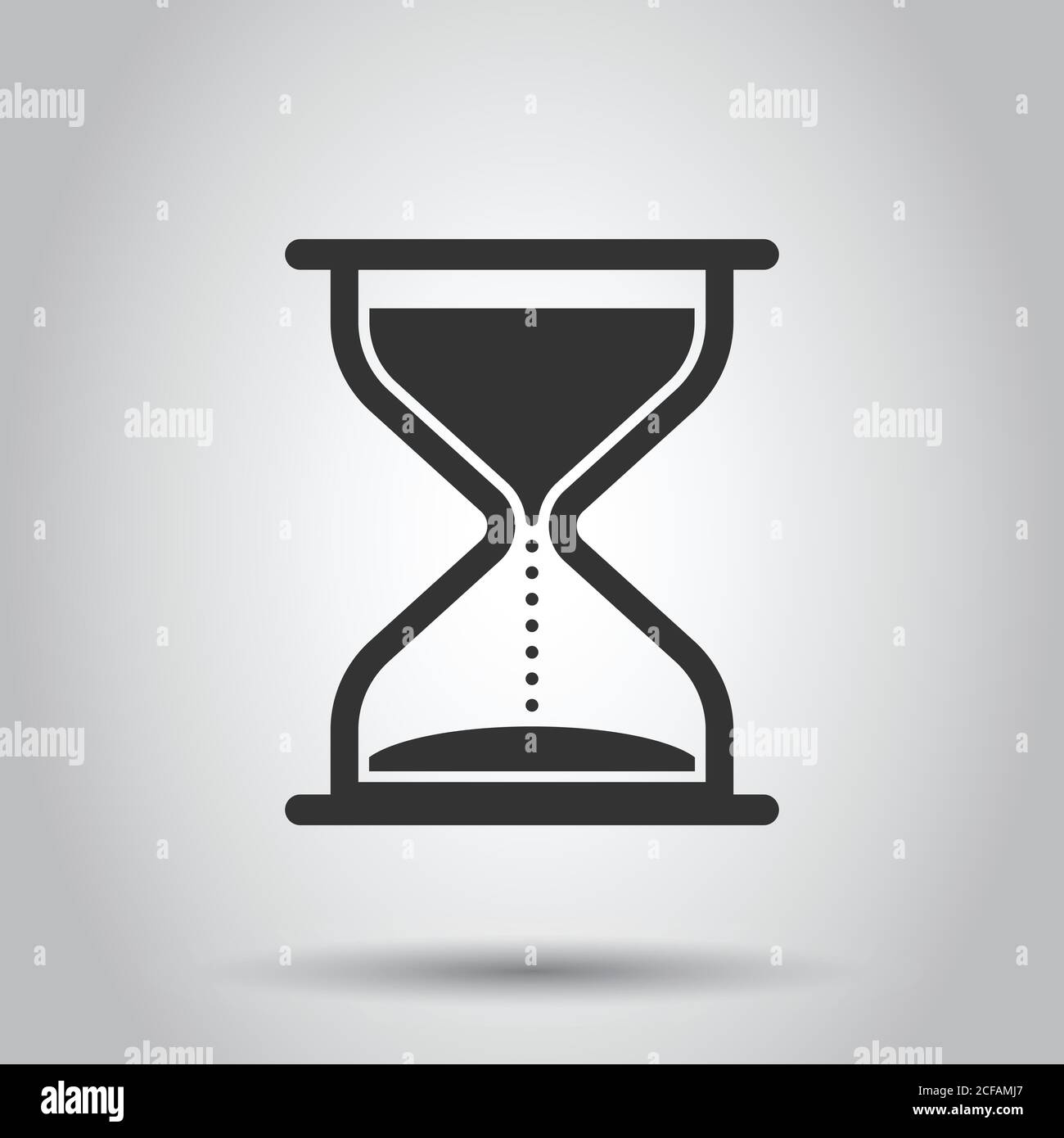 Icône en forme de sablier dans télévision style. Vector illustration sablier blanc sur fond isolé. Réveil concept d'entreprise. Illustration de Vecteur