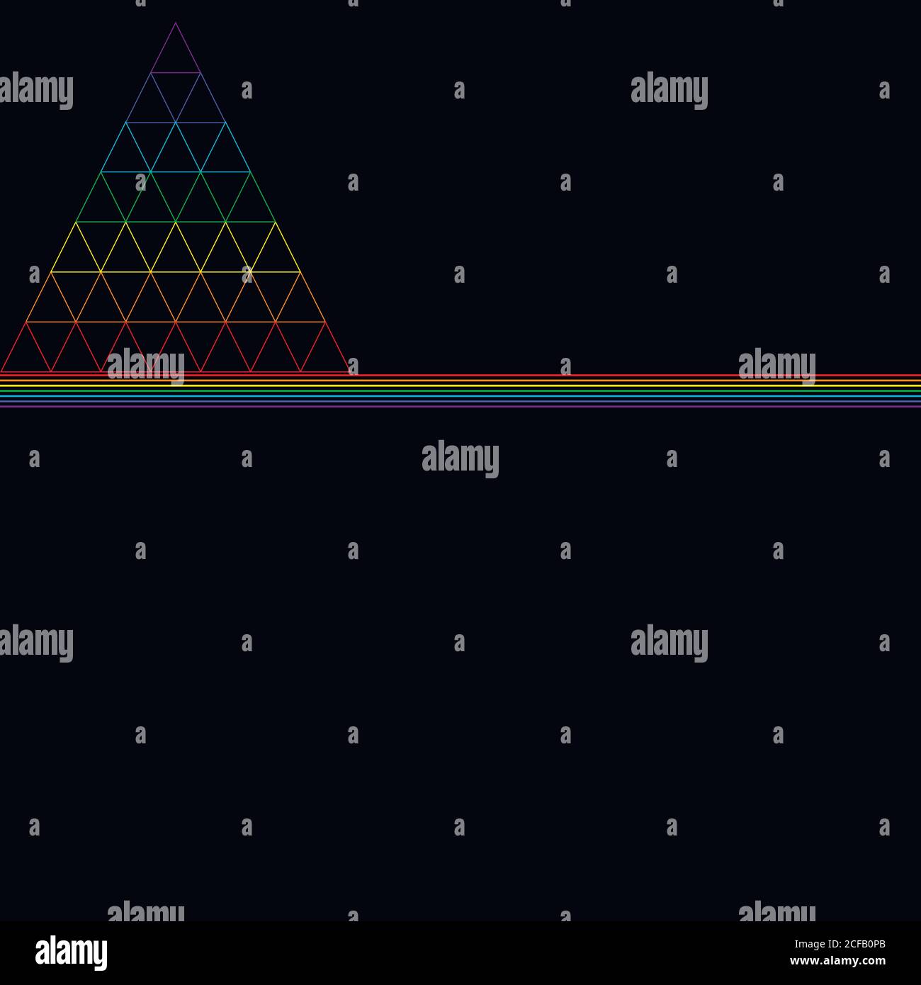 triangle arc-en-ciel, composé de beaucoup de petits triangles, composé Illustration de Vecteur