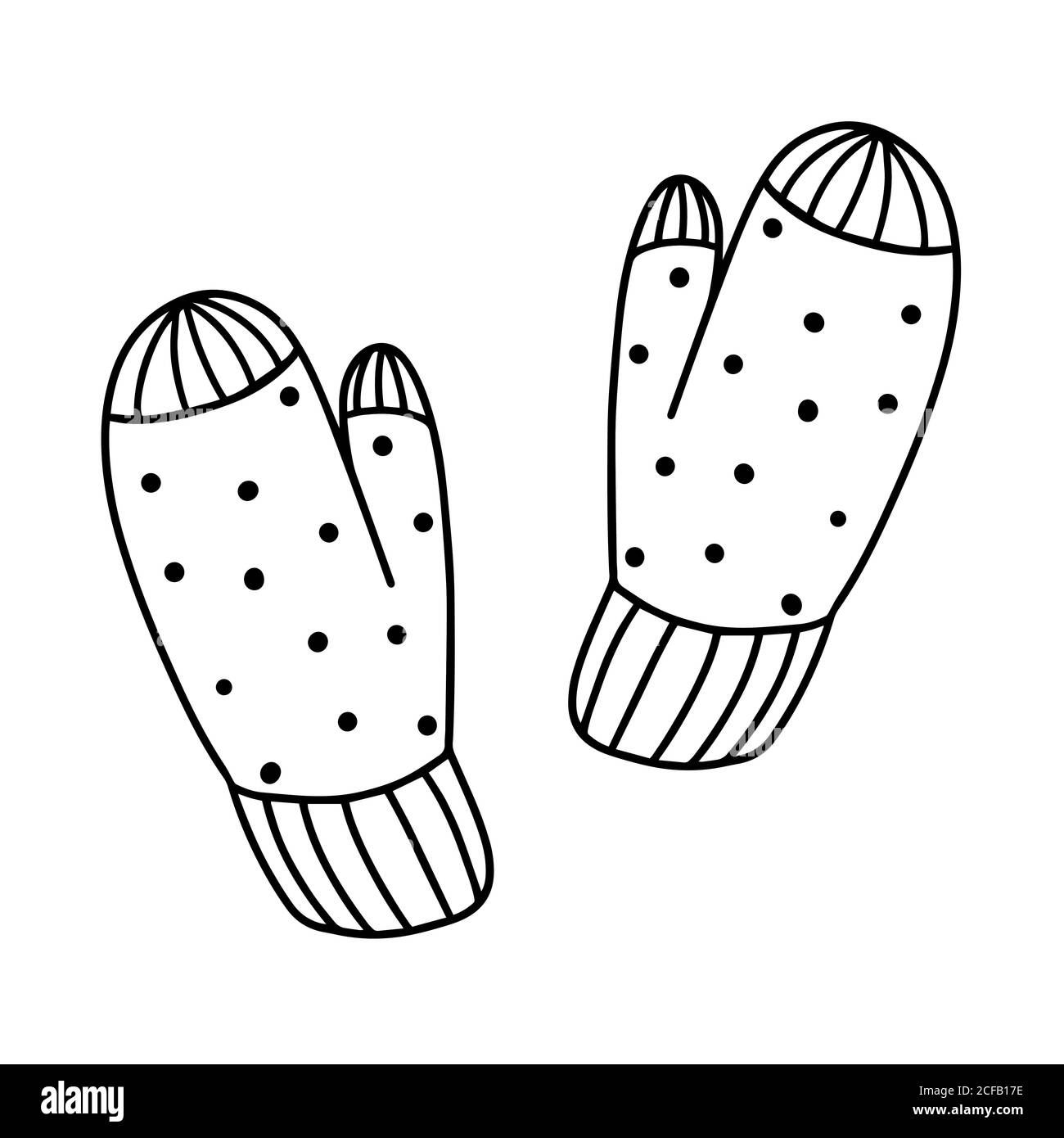 Moufles mignonnes et confortables dans le style de l'illustration Doodle.Vector  Image Vectorielle Stock - Alamy