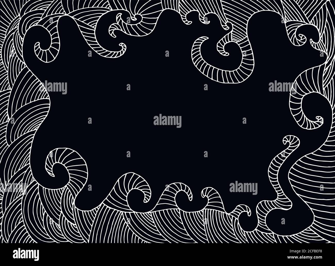 Cadre décoratif noir et blanc, de style ethnique, avec place FO Illustration de Vecteur