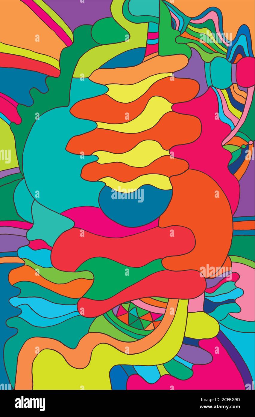 Fond abstrait multicolore, style psychédélique, vét Illustration de Vecteur