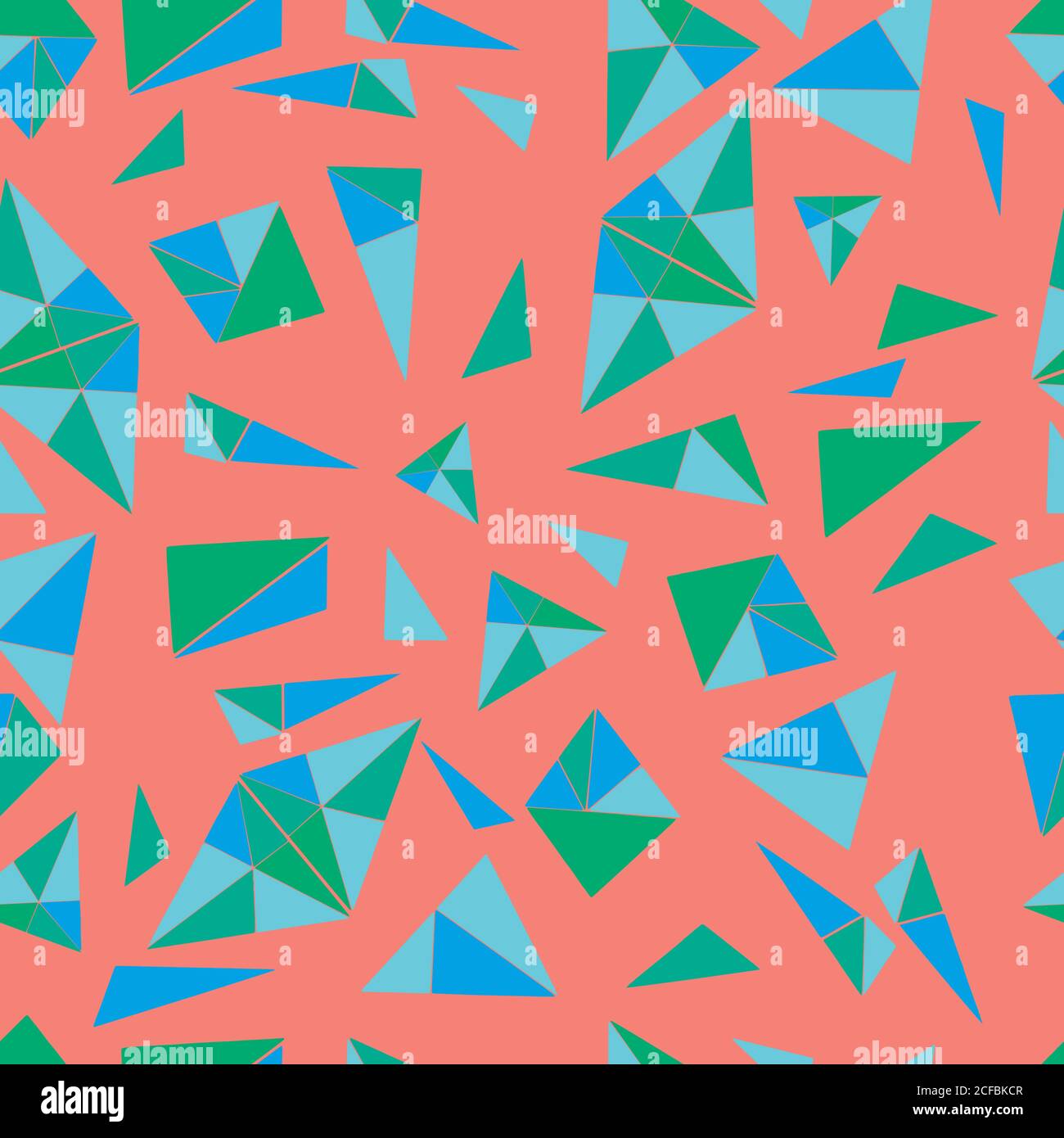 Motif géométrique lumineux de nombreux petits triangles de couleur bleue, Illustration de Vecteur