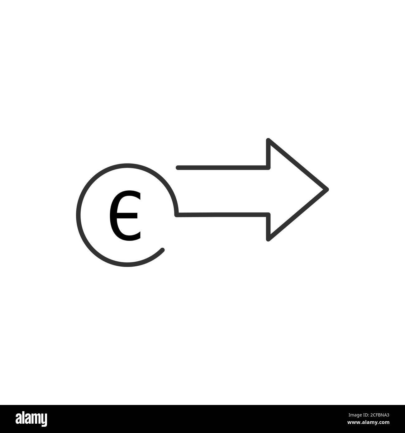 Icône de transfert d'argent Vector. Devise Euro. Illustration vectorielle de stock isolée sur fond blanc Illustration de Vecteur