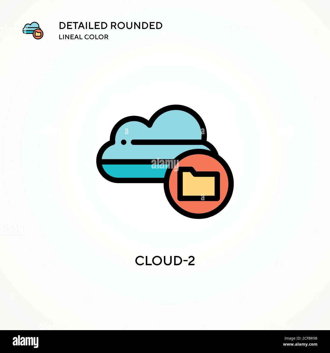 Icône de vecteur Cloud-2. Concepts modernes d'illustration vectorielle. Facile à modifier et à personnaliser. Illustration de Vecteur