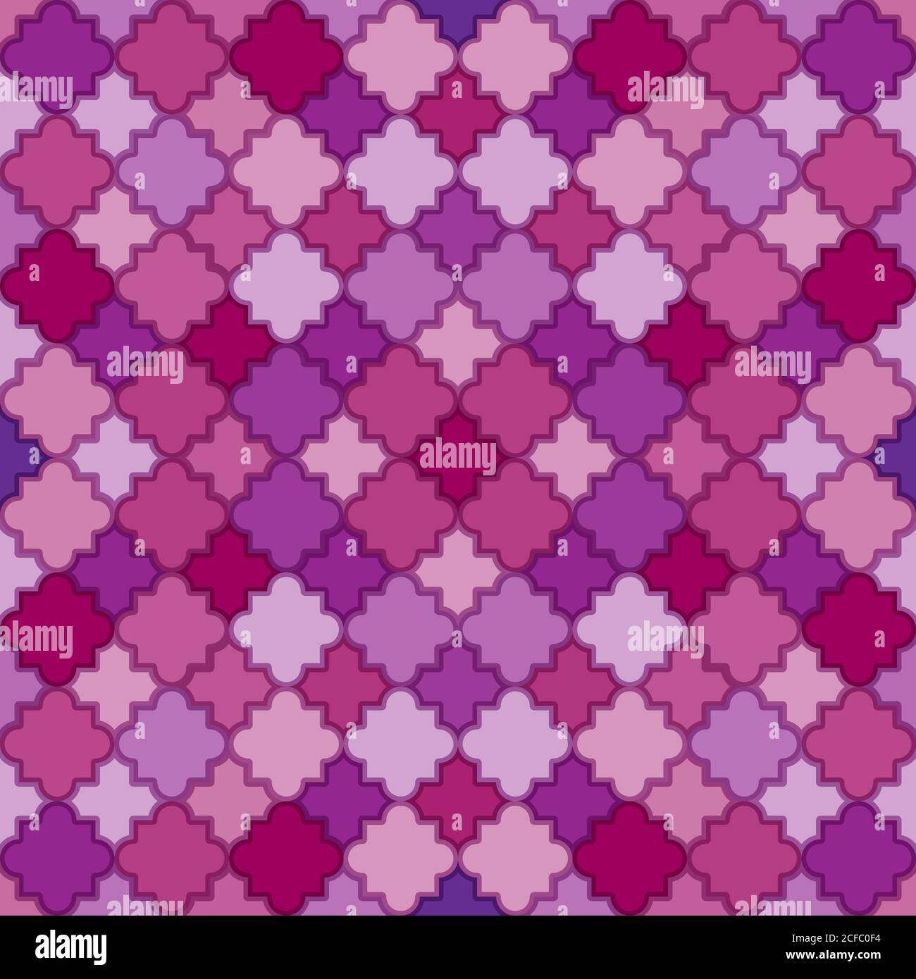 Motif violet abstrait. Arrière-plan vectoriel sans couture avec formes de treillis en quatrefoil. Illustration de Vecteur