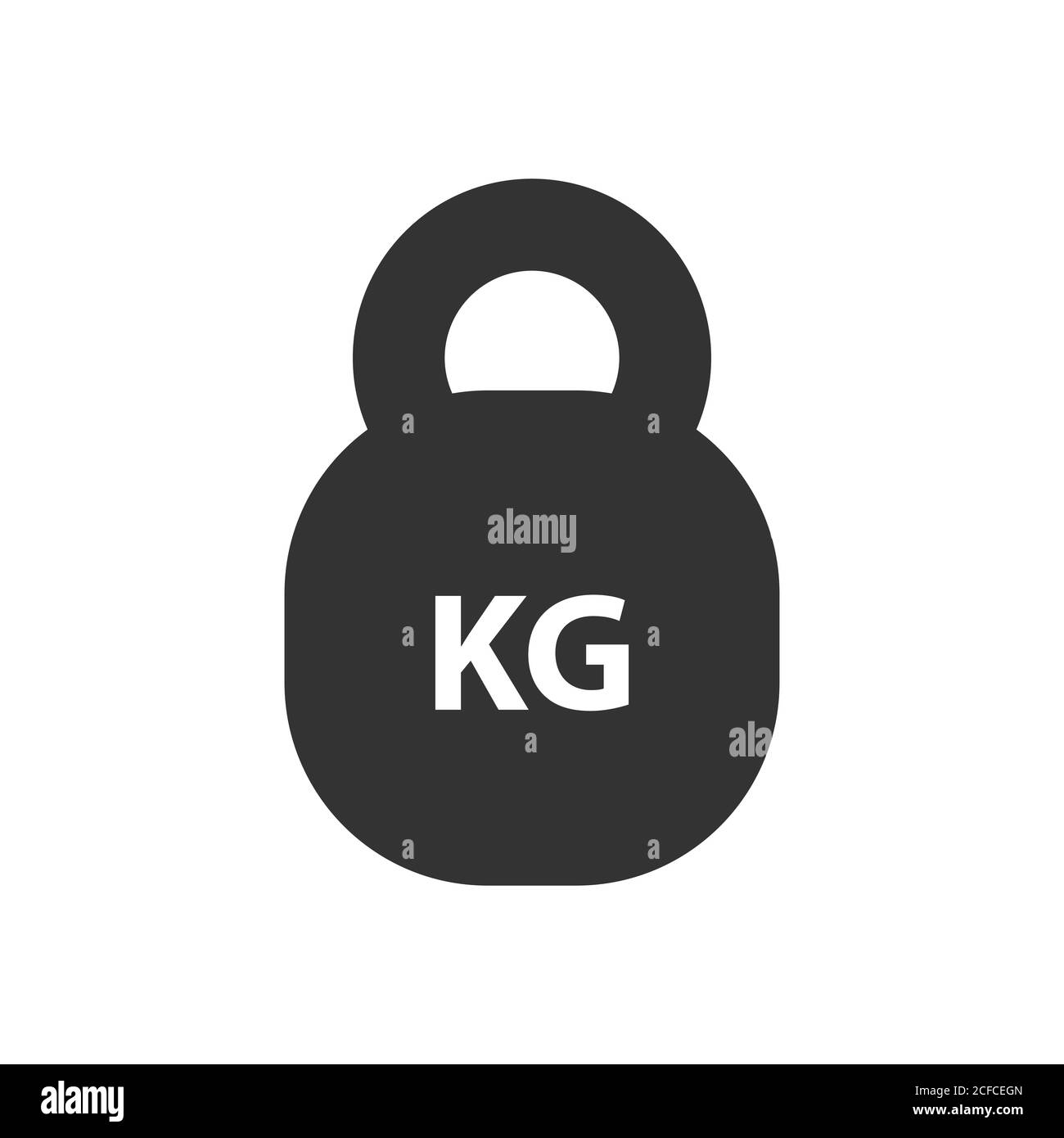 Poids kg poids noir simple icône plate Illustration de Vecteur