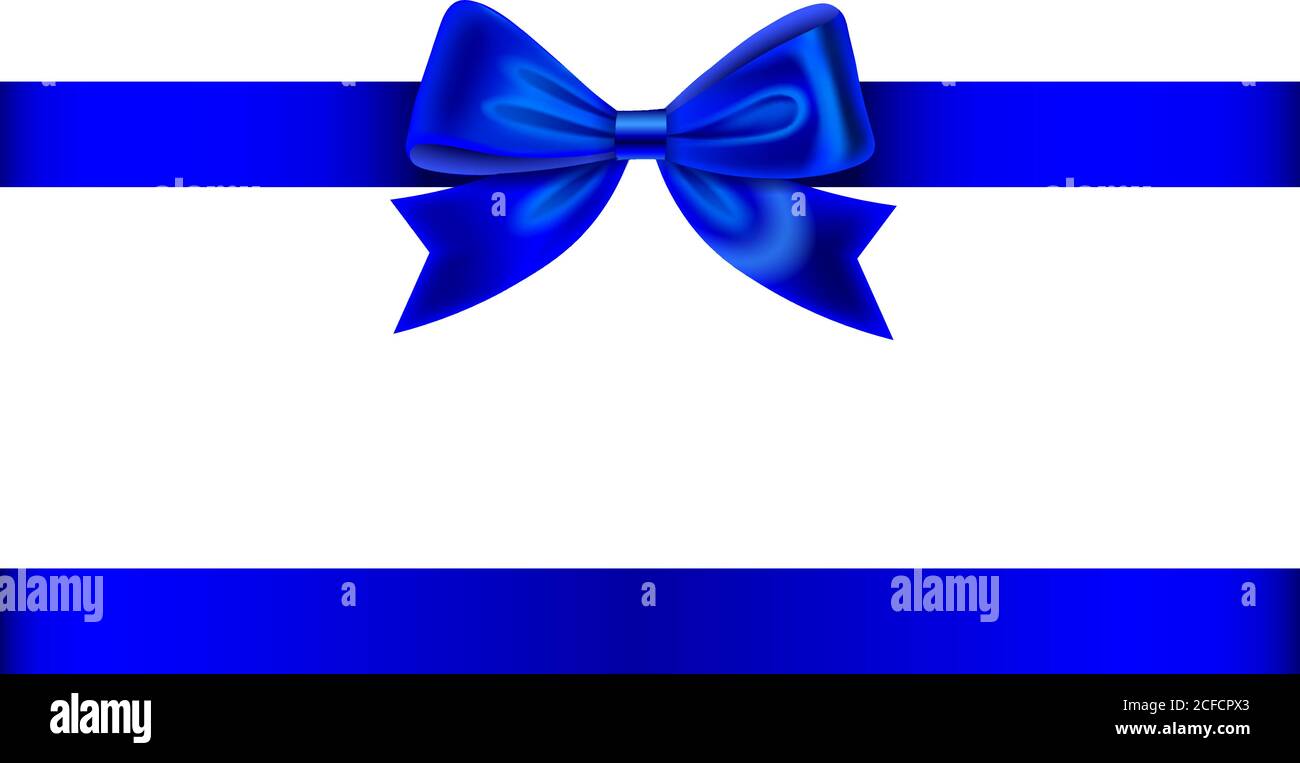 Blue bow et ruban Illustration de Vecteur