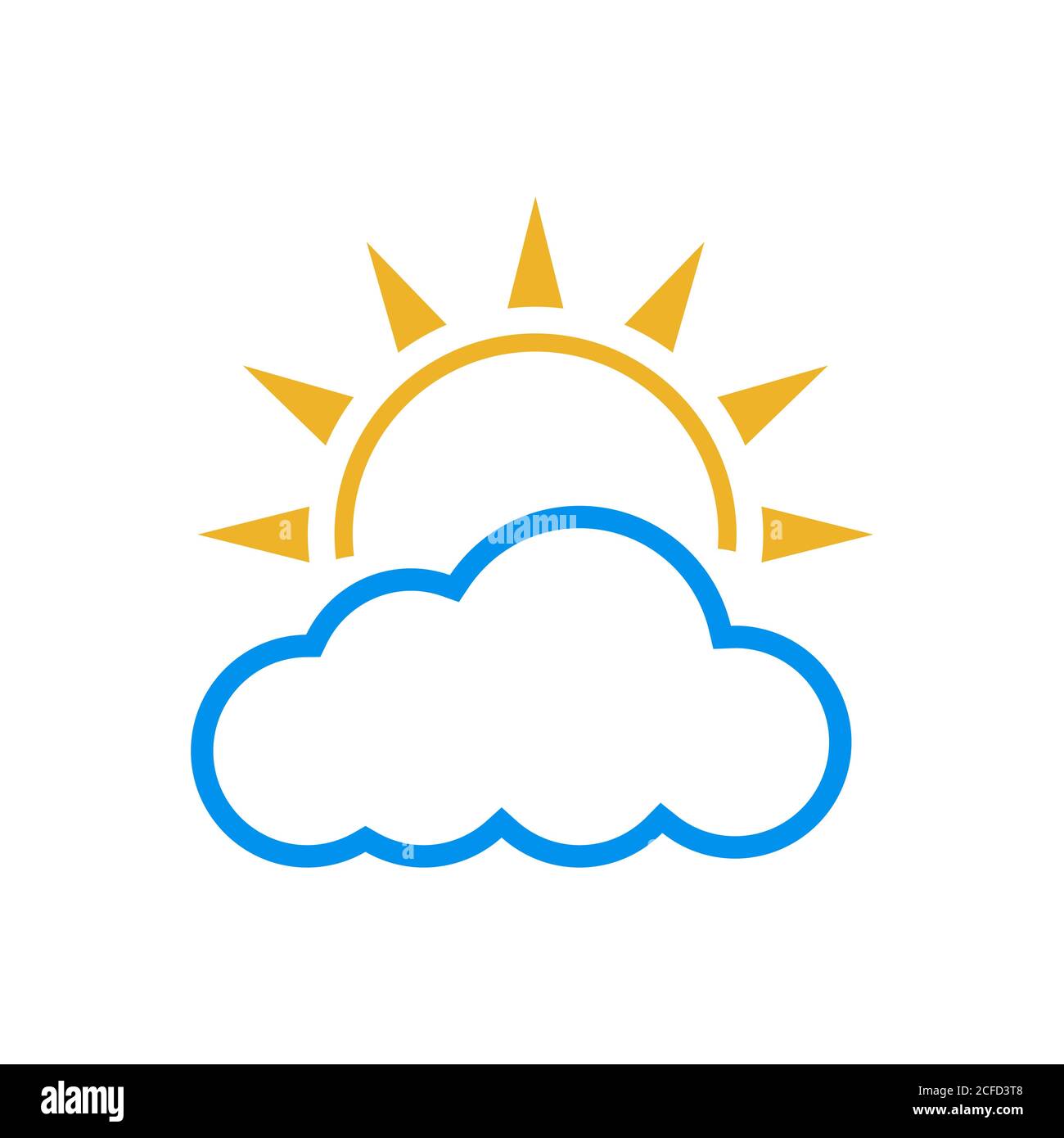 simple et utile soleil lumineux et logo de nuage un ciel clair illustrations de concepts graphiques vectoriels de conception d'icônes Illustration de Vecteur