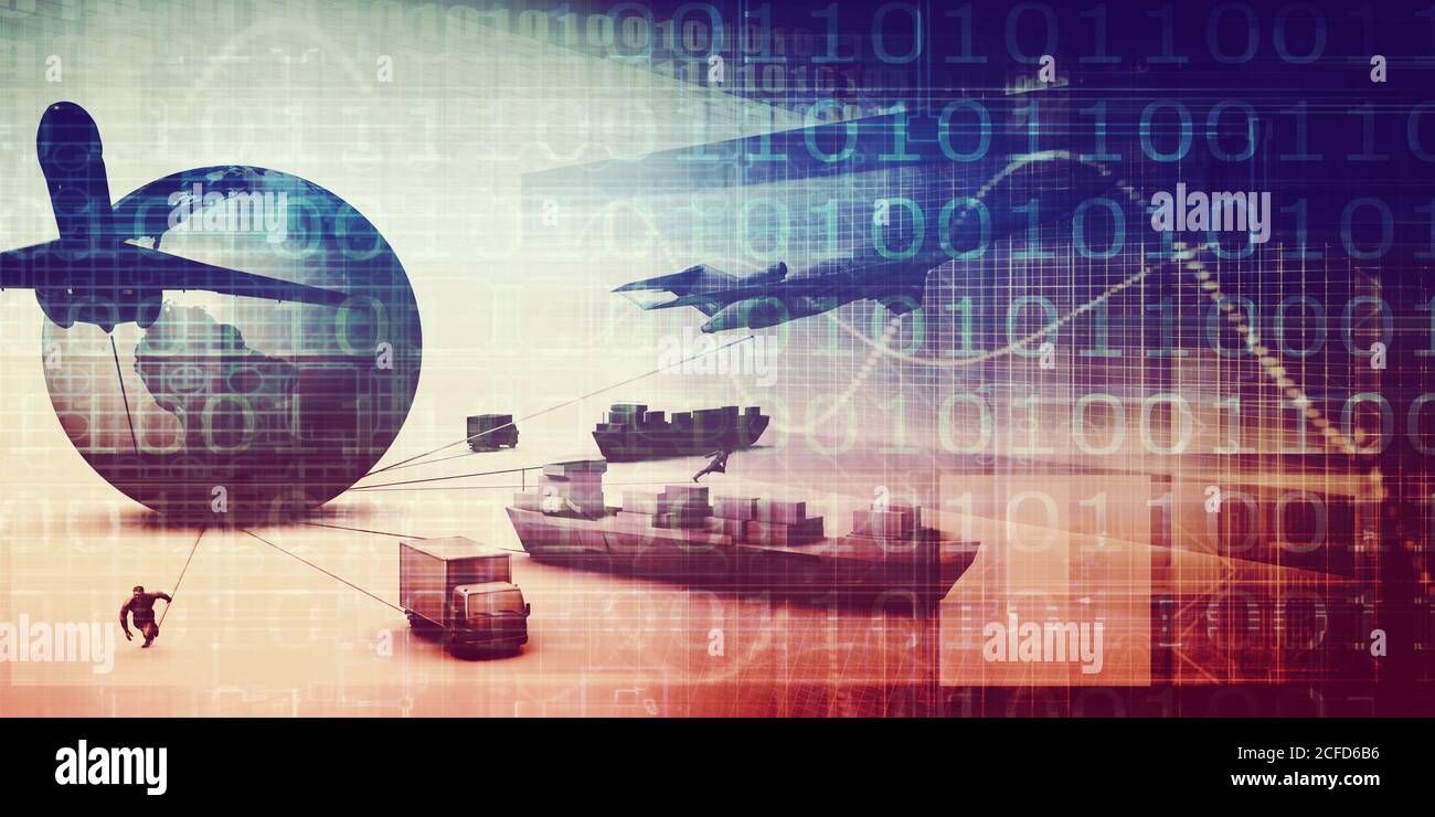 Chaîne d'approvisionnement Industrie Résumé contexte concept Banque D'Images