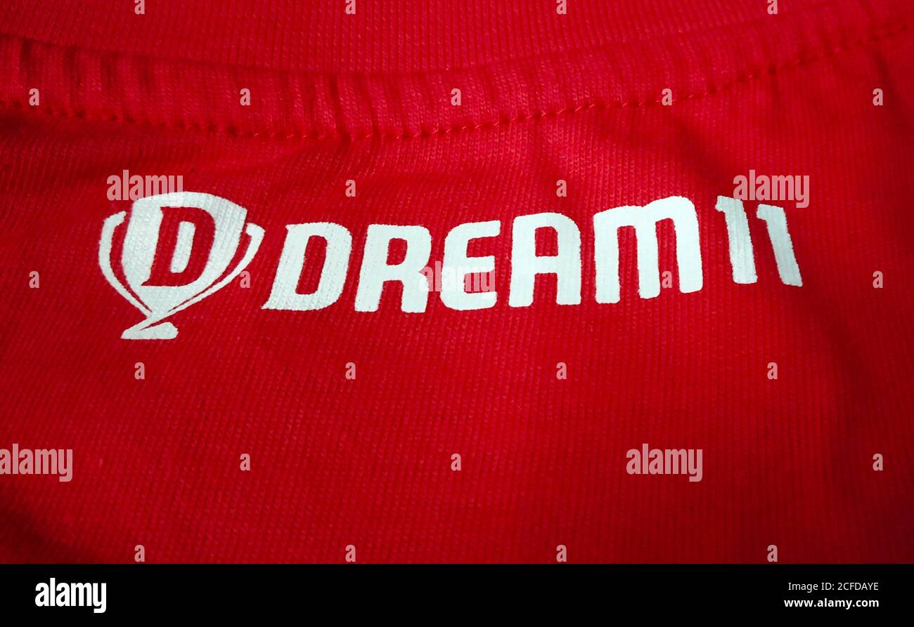 Dream11, sponsor titre de l'IPL. Dream11 est une plate-forme sportive de fantaisie indienne basée en Inde qui permet aux utilisateurs de jouer à des sports de fantaisie. Banque D'Images
