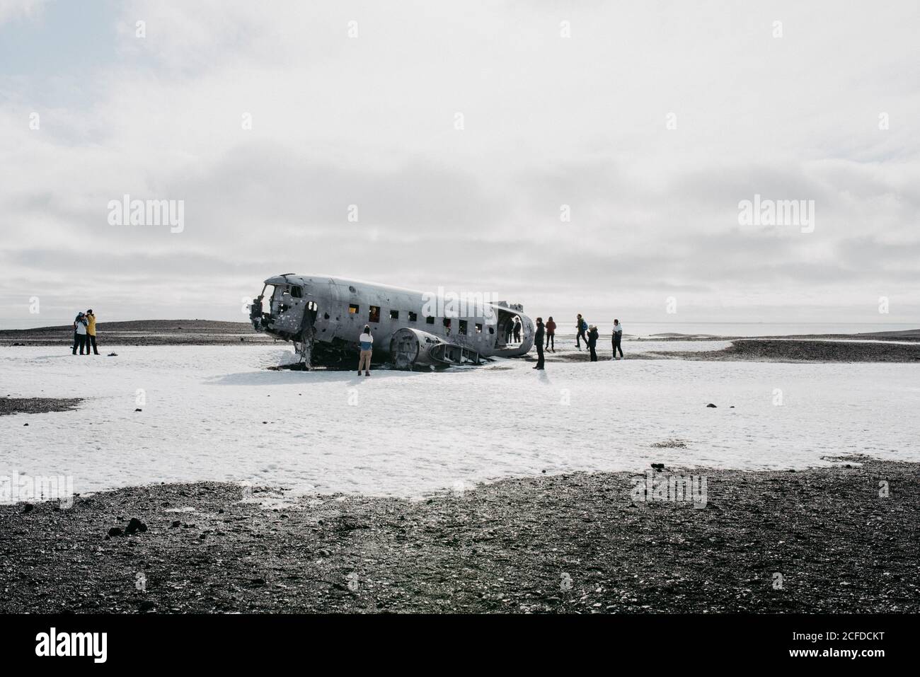 Epave d'avion DC3 sur Sólheimasandur, Islande Banque D'Images