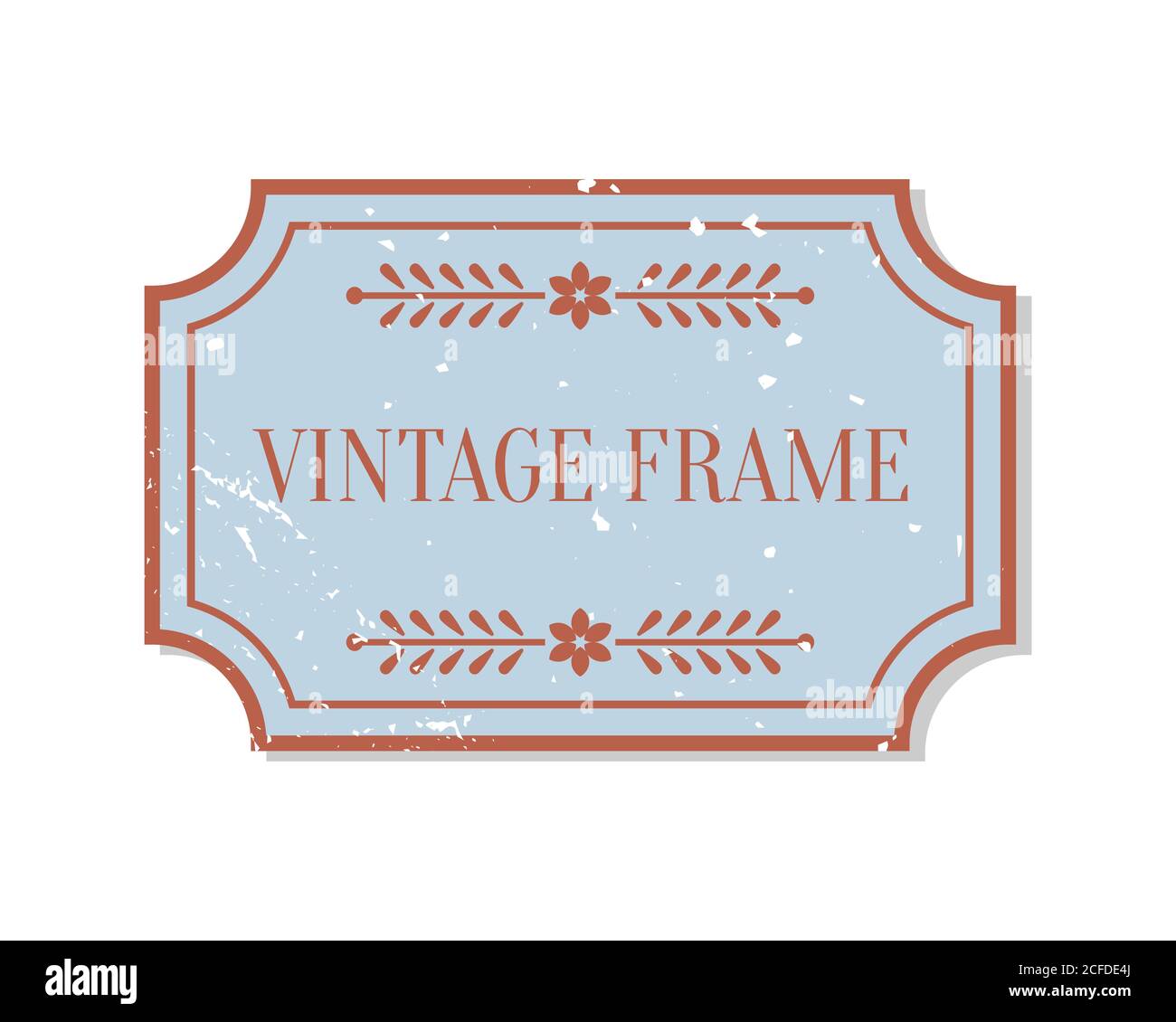 Étiquette courte courte de style vintage avec élément décoratif en forme de grunge. Modèle de texte de cadre d'autocollant d'emballage. Bannière de bordure de forme rétro, conception de menu. Illustration vectorielle isolée monobadge vintage Illustration de Vecteur