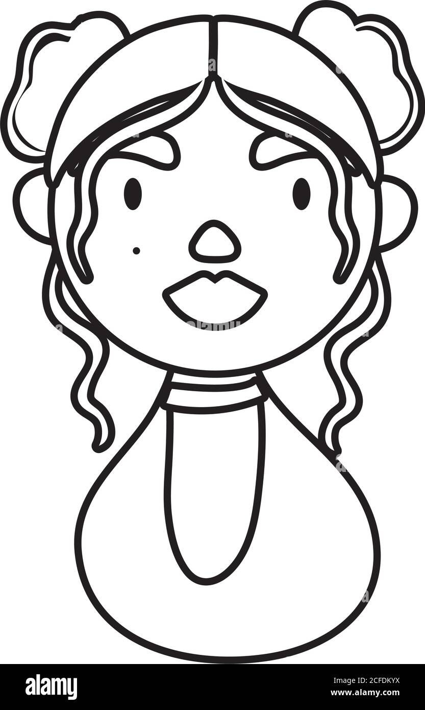 femme personnage national hispanique héritage ligne style icône illustration vectorielle conception Illustration de Vecteur